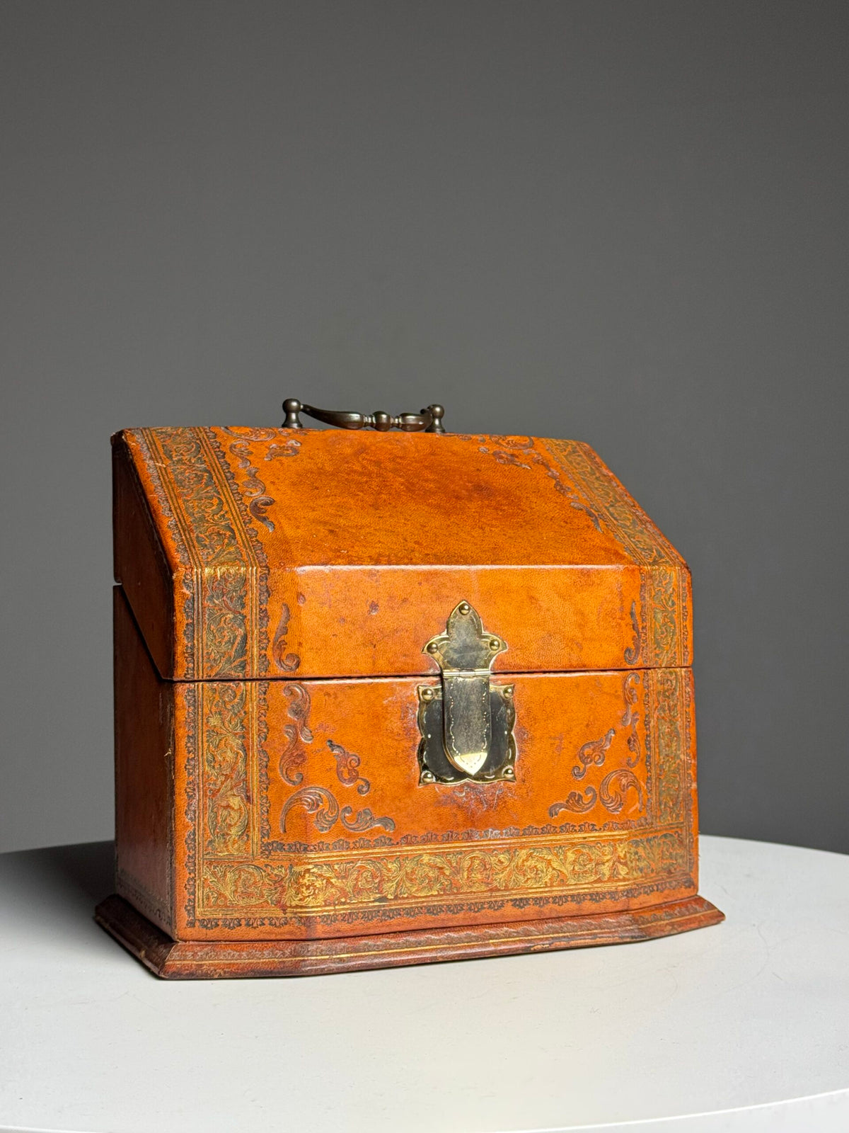 French Leather Covered Letter Box, 19th Century, photo 4