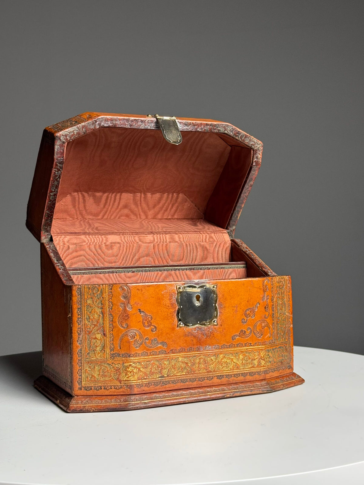 French Leather Covered Letter Box, 19th Century, photo 3