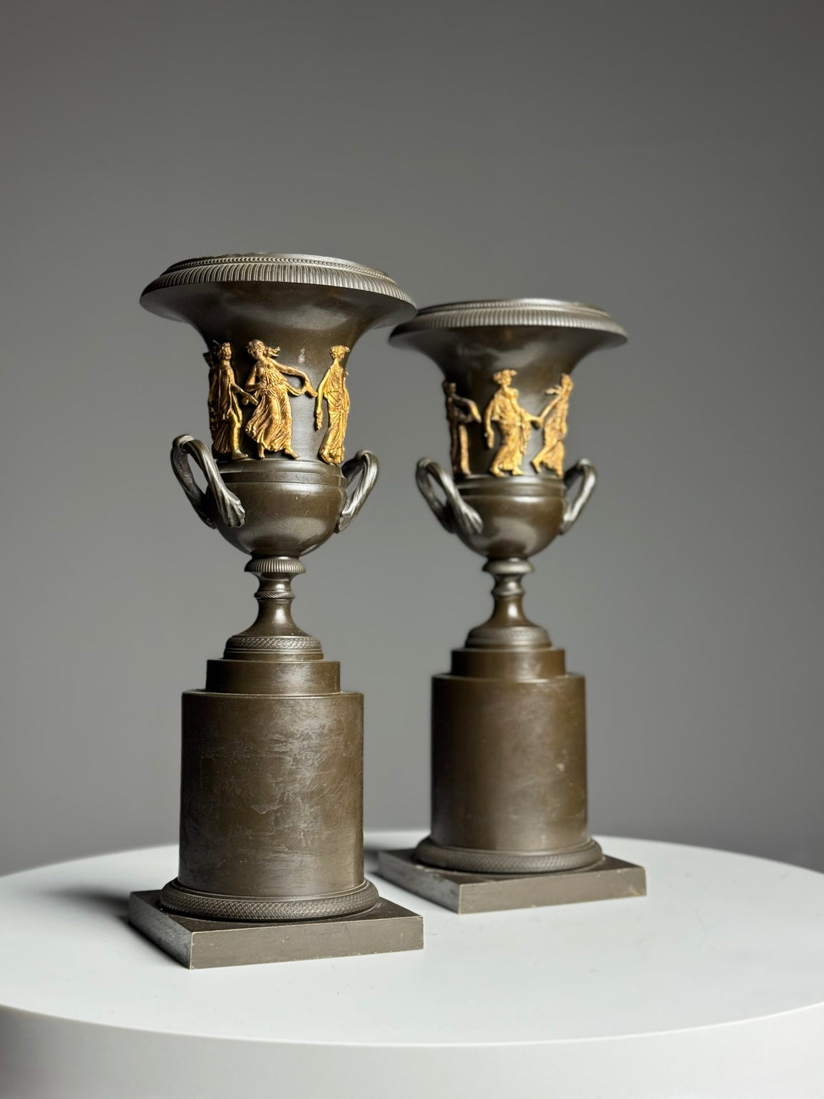 Pair of Medici Style Bronze Vases, France, 19th Century, photo 14