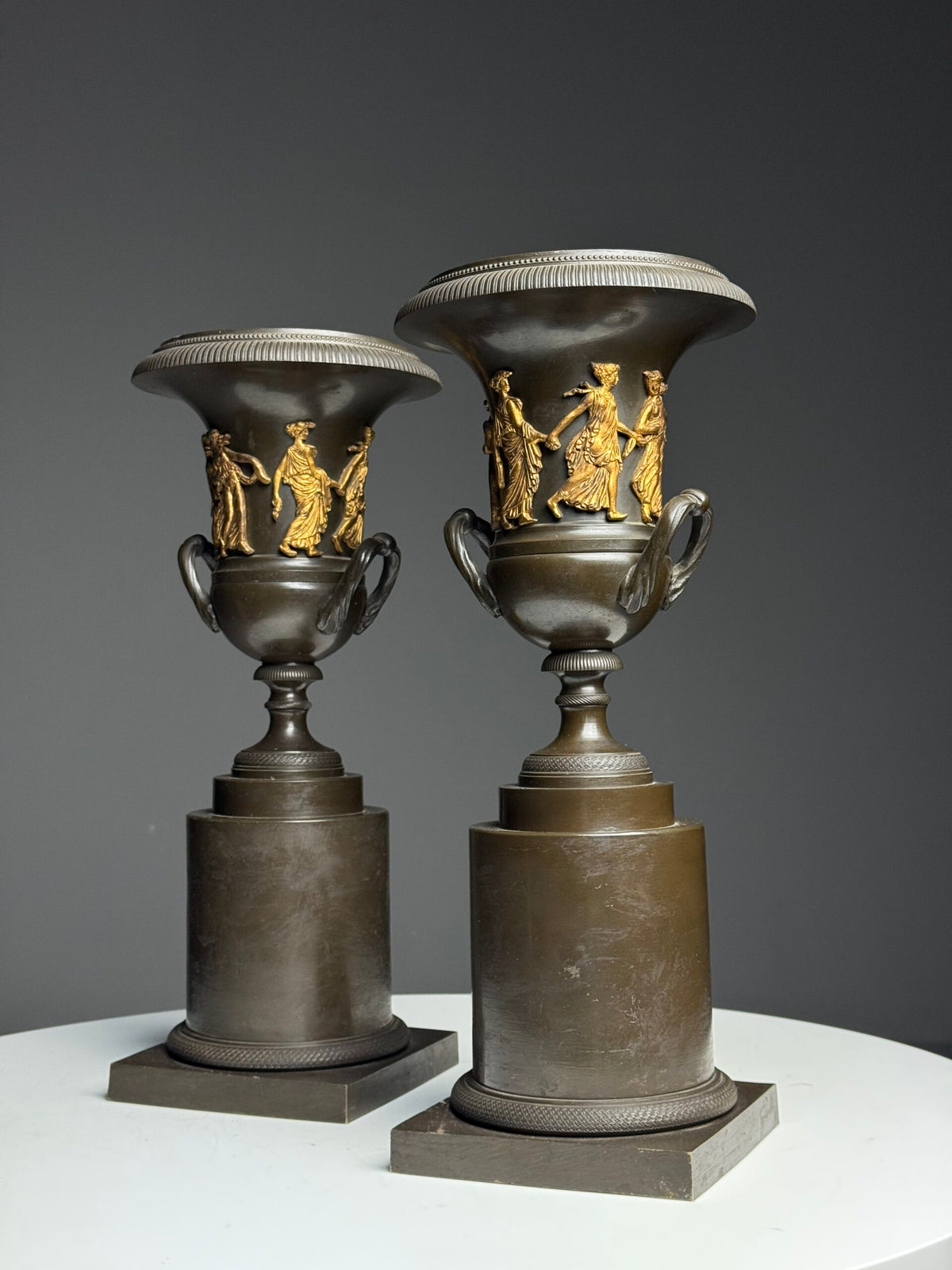 Pair of Medici Style Bronze Vases, France, 19th Century, photo 5