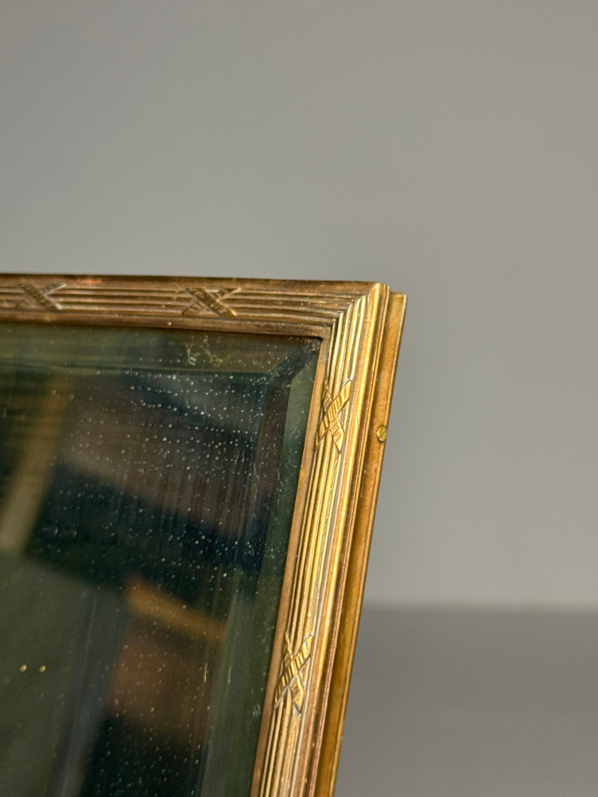 Mid Century Brass Make-up Mirror, photo 8