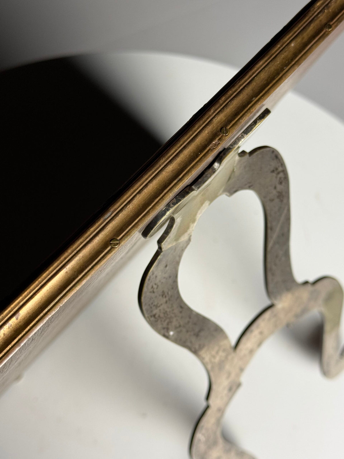 Mid Century Brass Make-up Mirror, photo 5