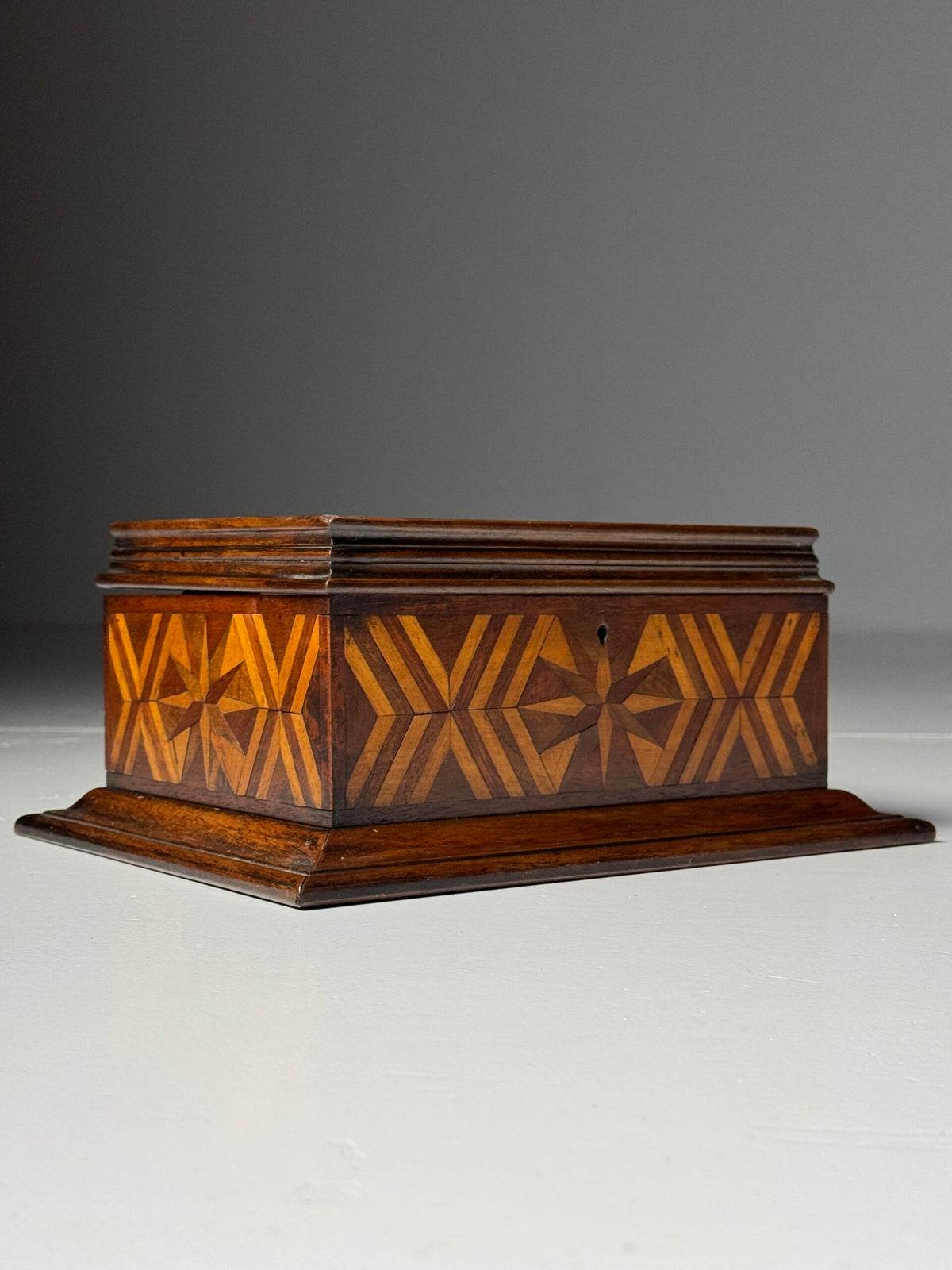 19th Century Marquetry Jewellery Box with Mirror, photo 13