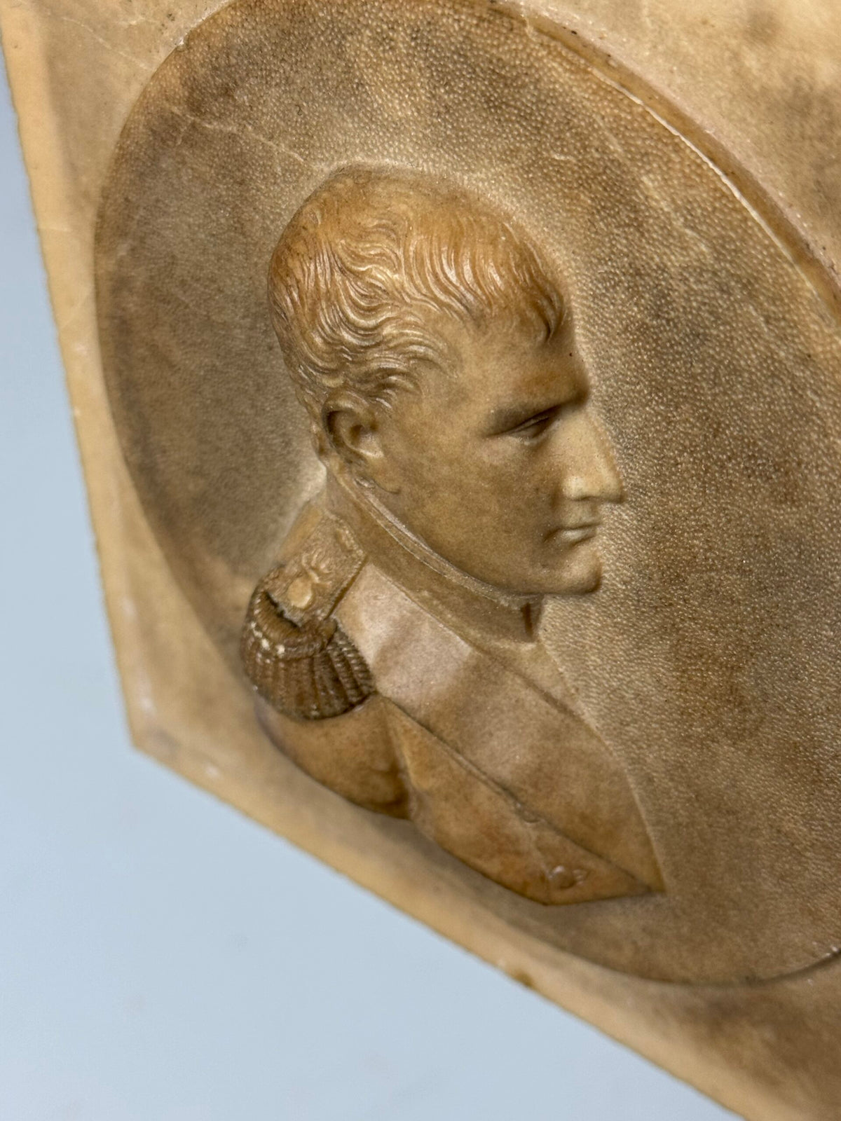 Napoleon Bonaparte Medallion in Petrified Limestone, 19th Century, photo 3