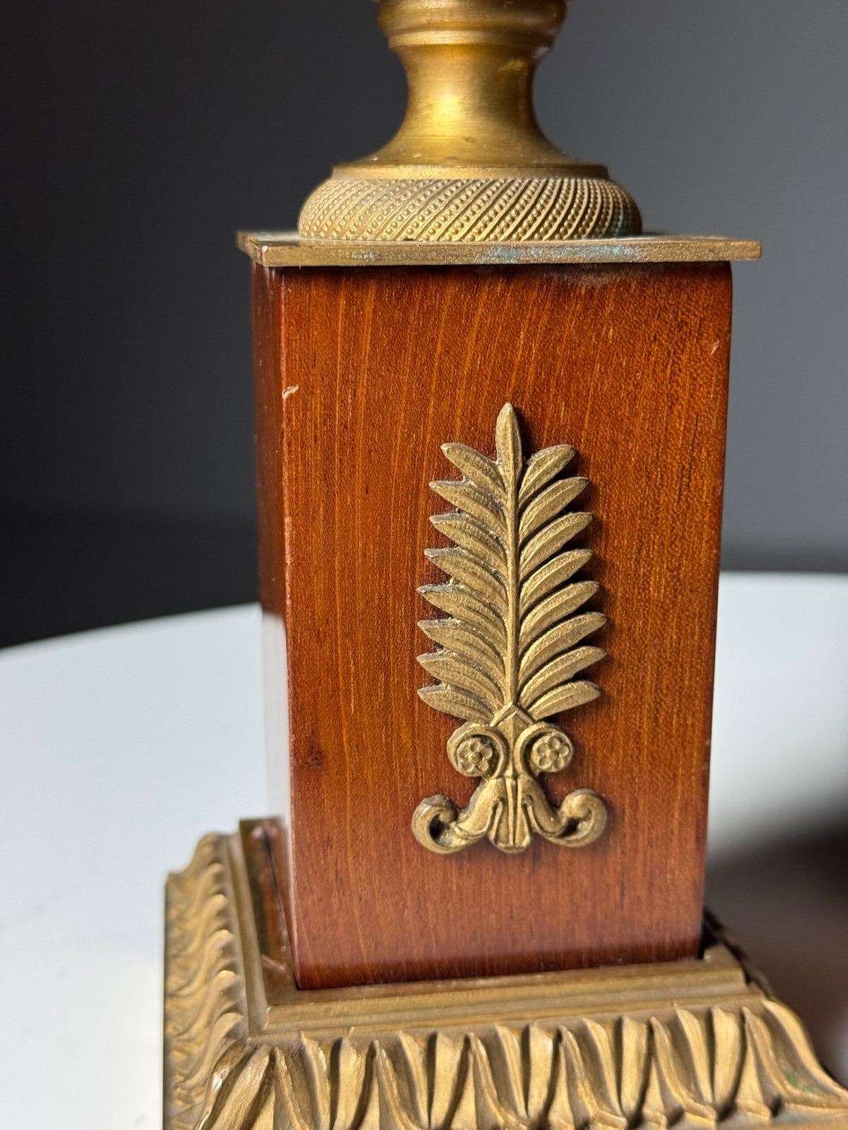 Pair of 19th Century Mahogany Vases with Gilt Bronze Ram's Heads, photo 16