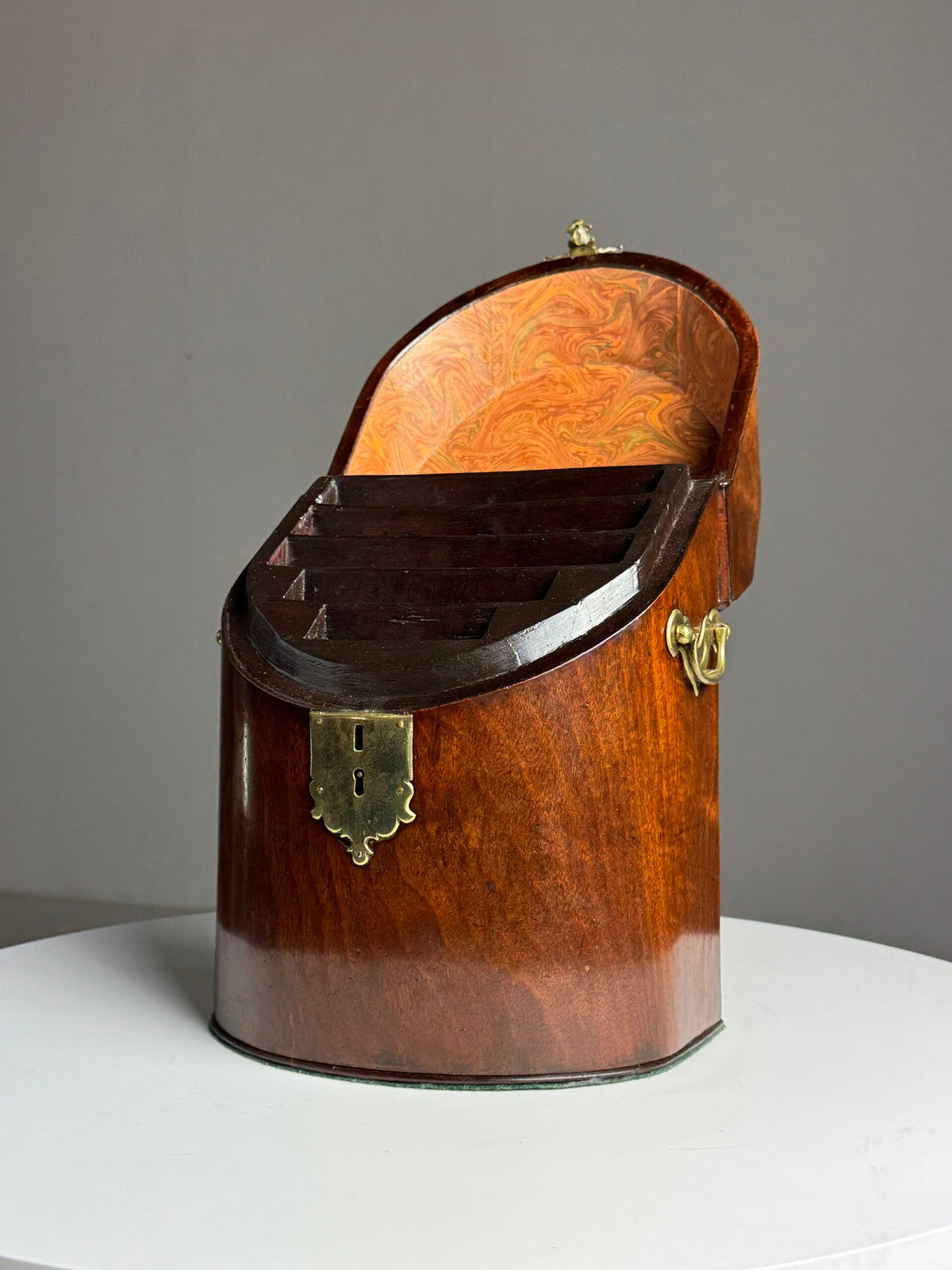 18th Century English Mahogany Cutlery Box Converted to Letter Holder, photo 8