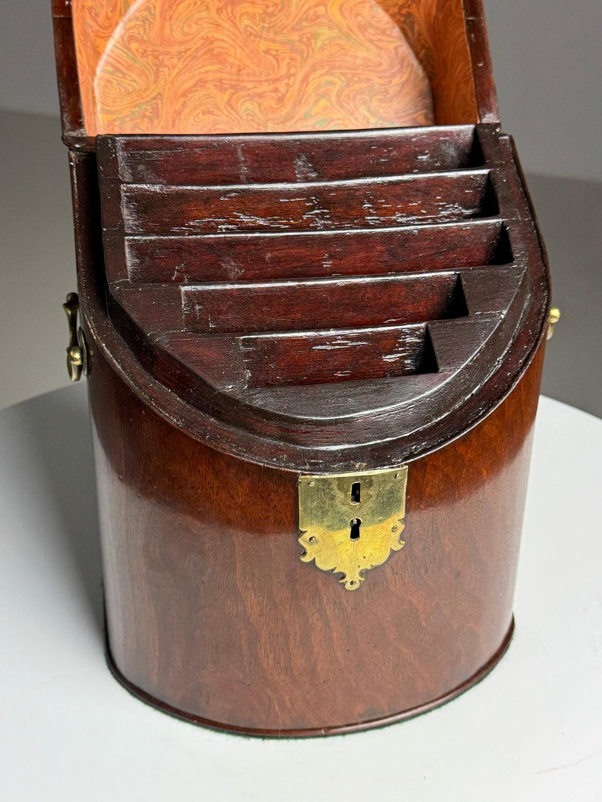 18th Century English Mahogany Cutlery Box Converted to Letter Holder, photo 4