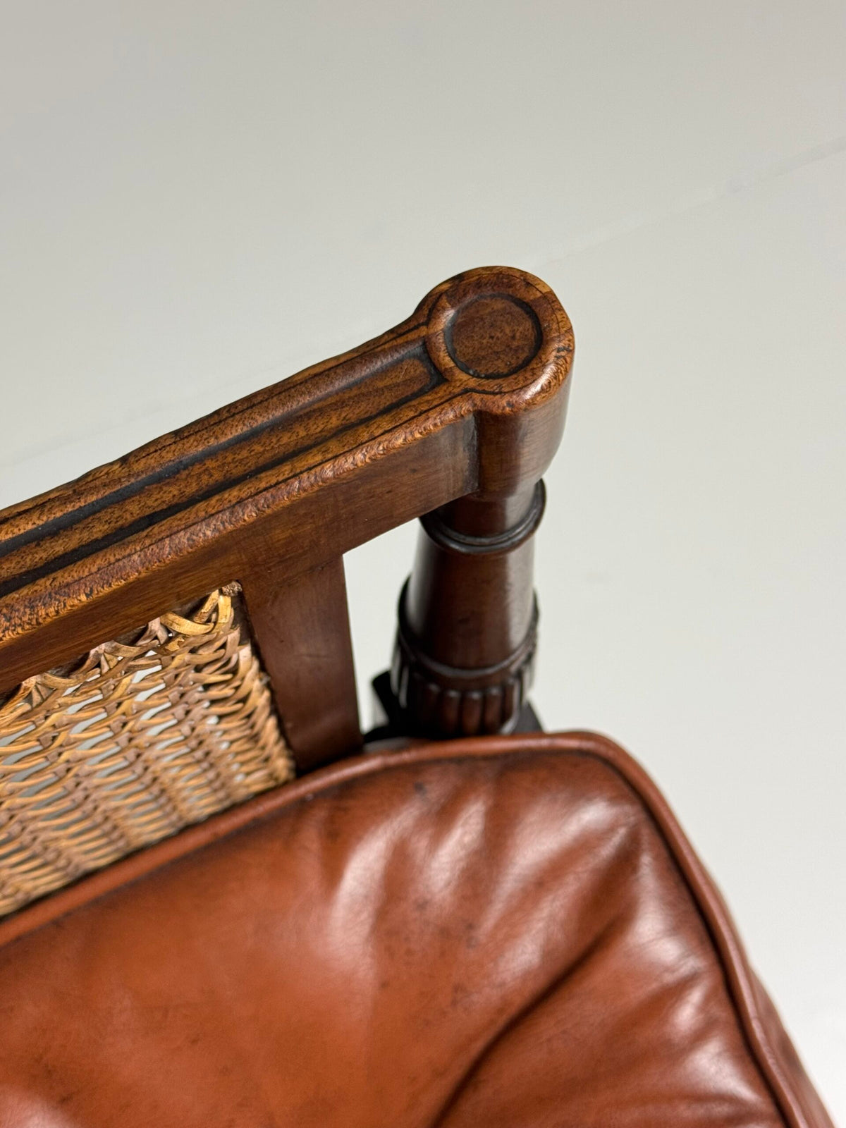 English Mahogany Library Bergere Chair, George IV, 1825, photo 15