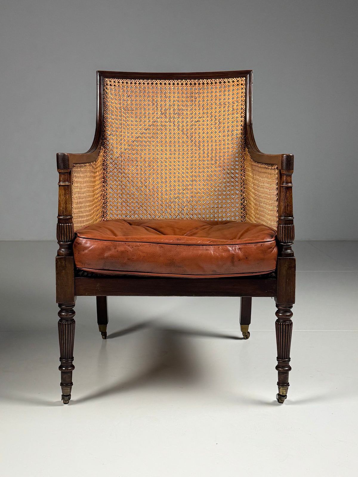 English Mahogany Library Bergere Chair, George IV, 1825, photo 19
