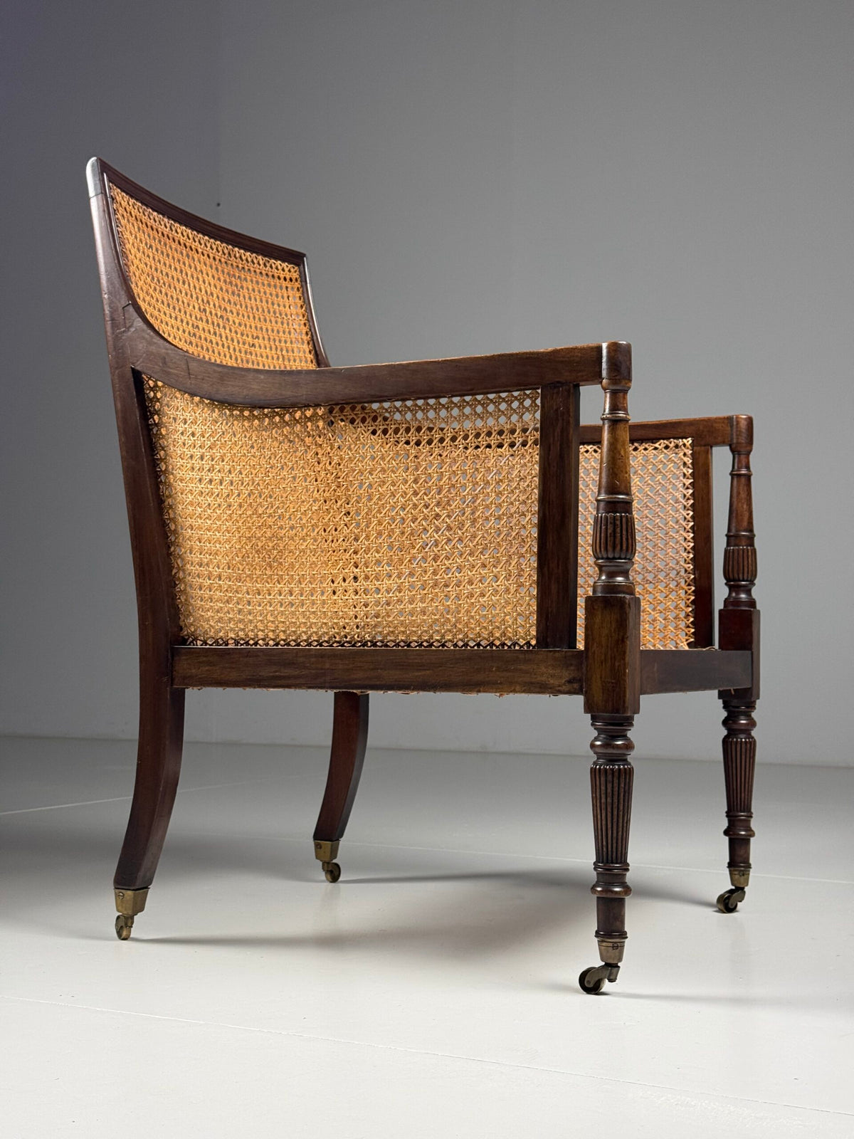 English Mahogany Library Bergere Chair, George IV, 1825, photo 27