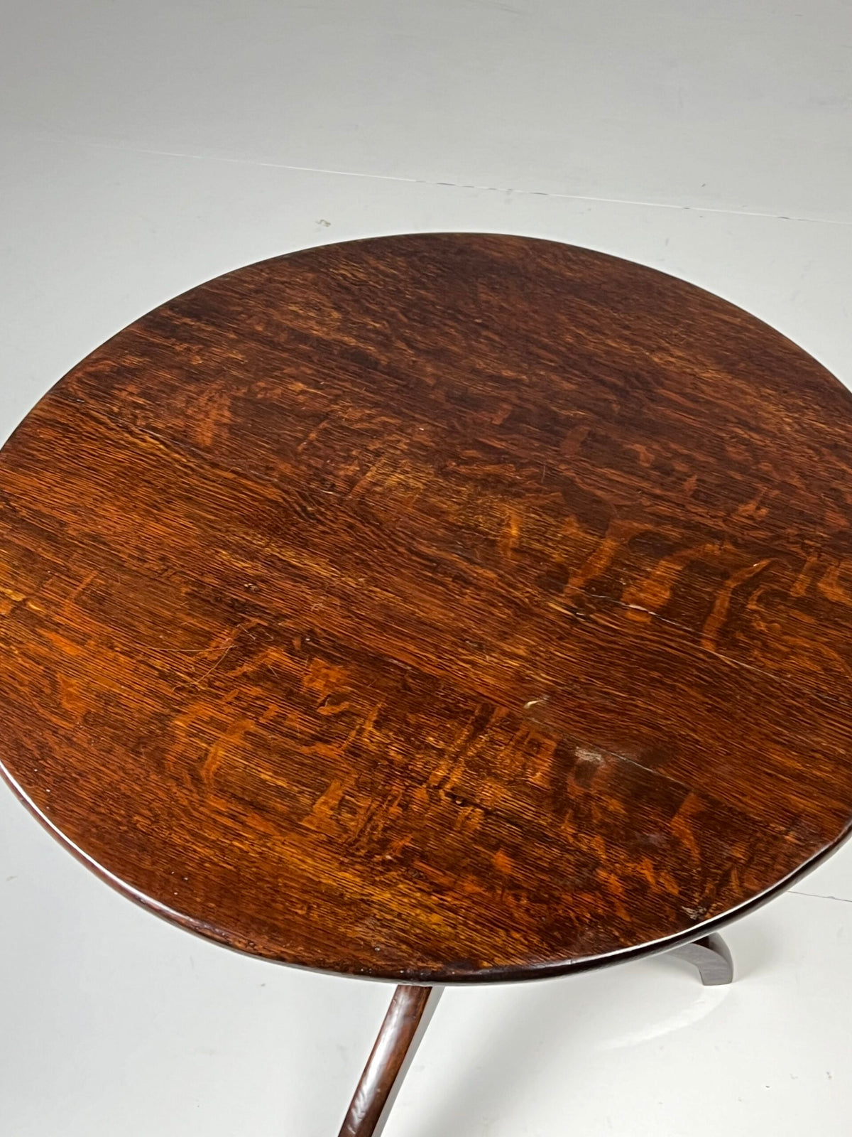English Solid Oak Tilt Top Table, 19th Century, photo 17