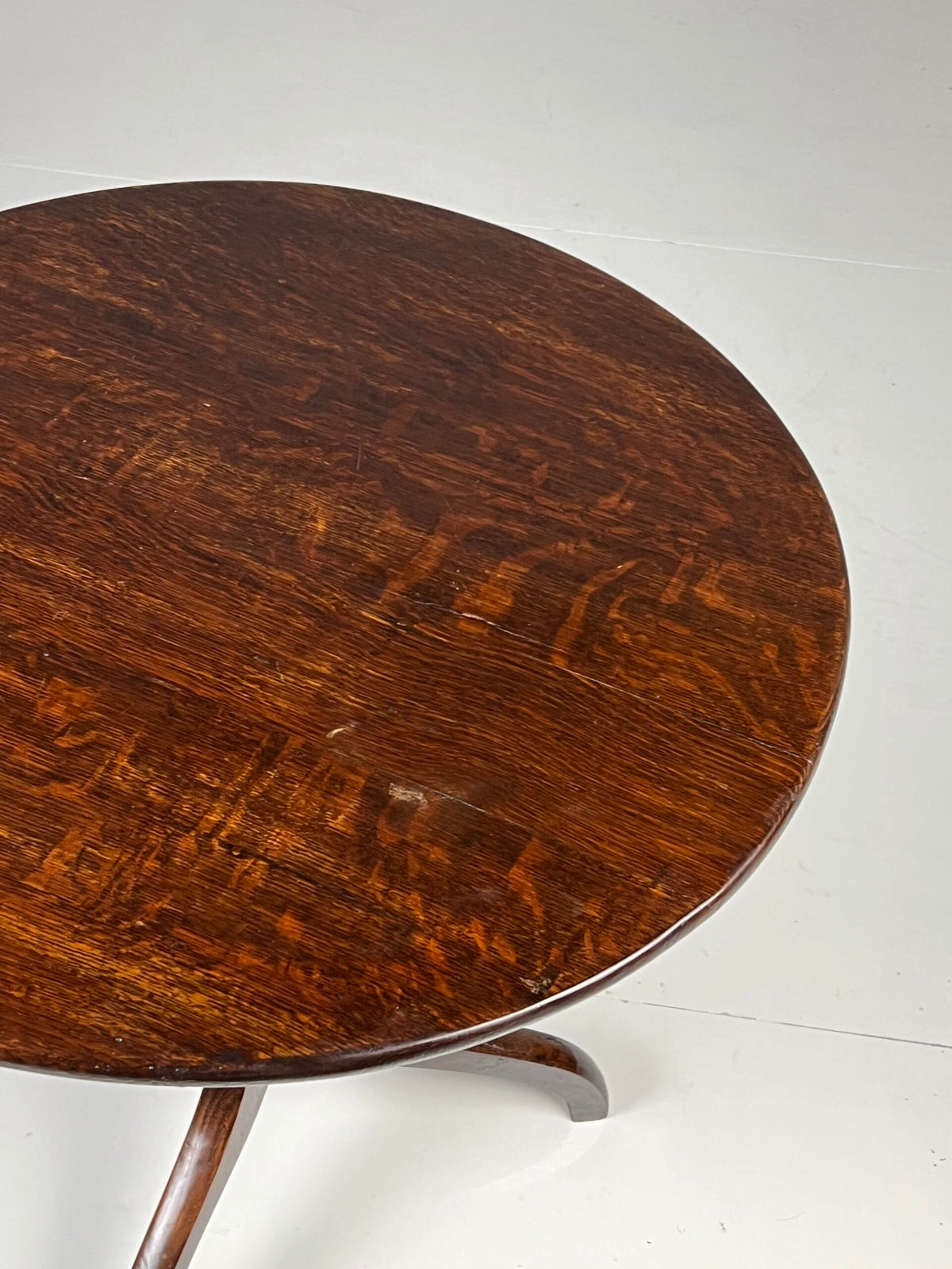 English Solid Oak Tilt Top Table, 19th Century, photo 18