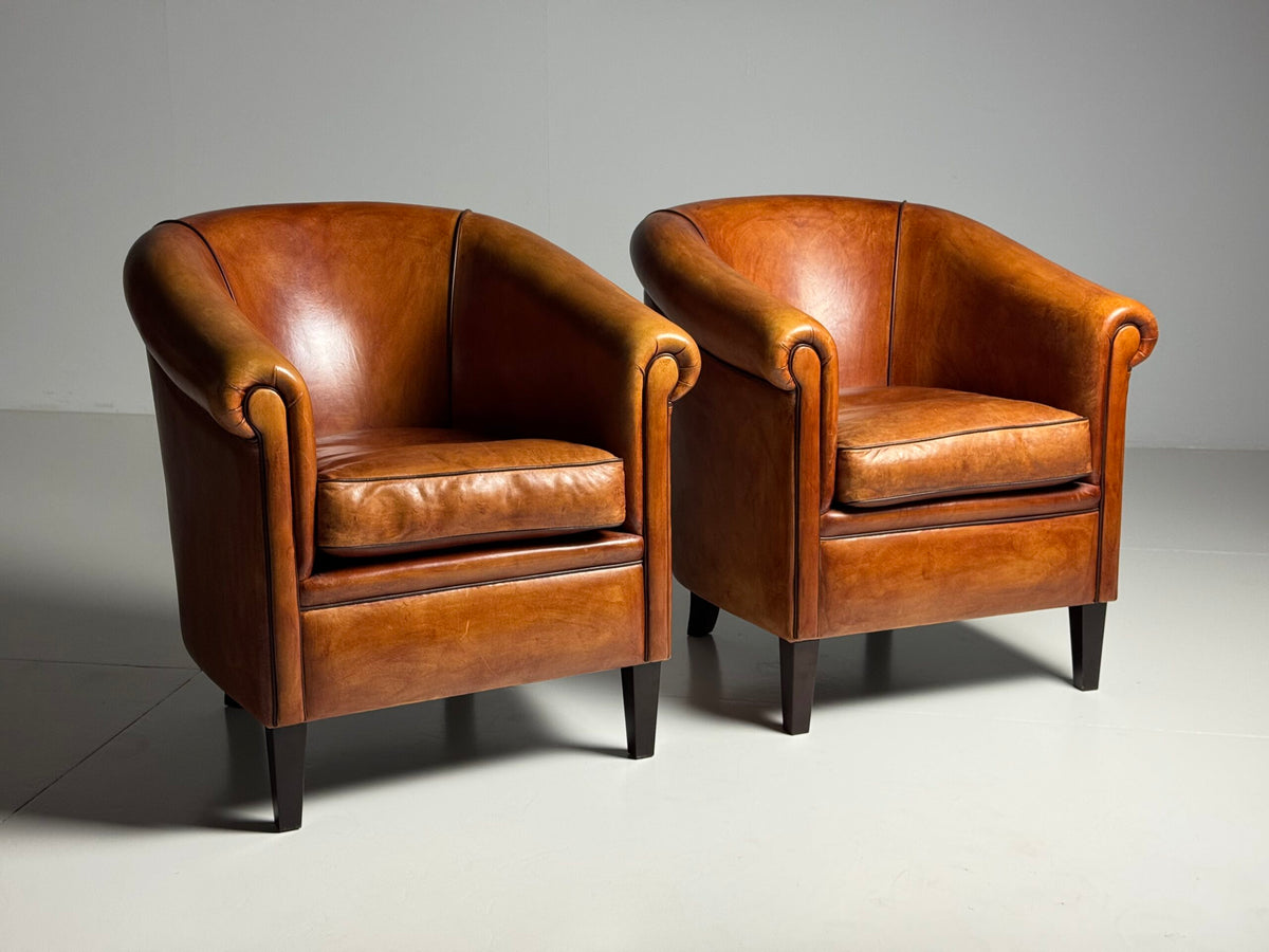Pair of Sheepskin Club Armchairs in New Condition, photo 13