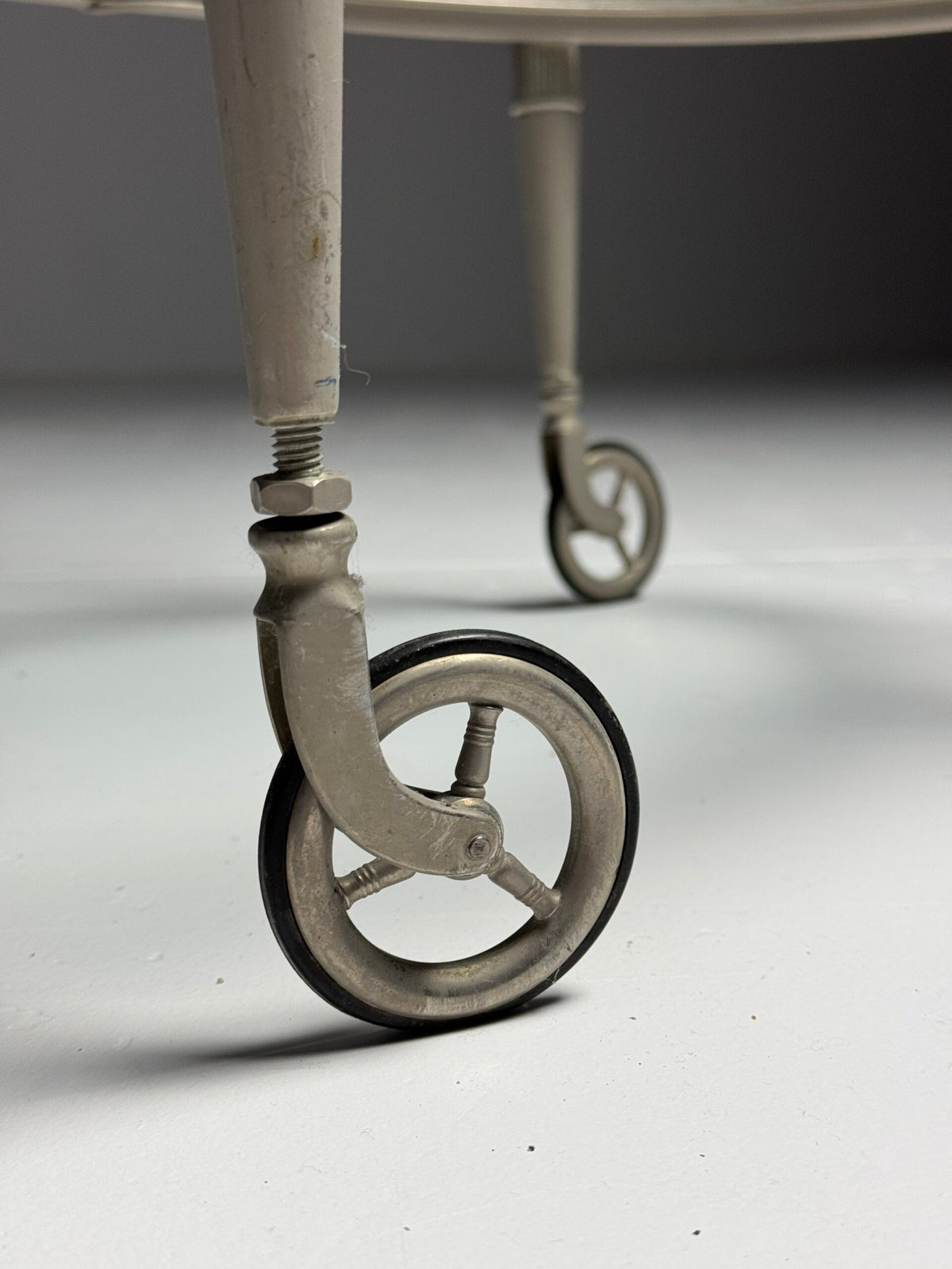 Silver Coloured Metal Trolley with Glass Shelves, 1960s to 1970s, photo 13
