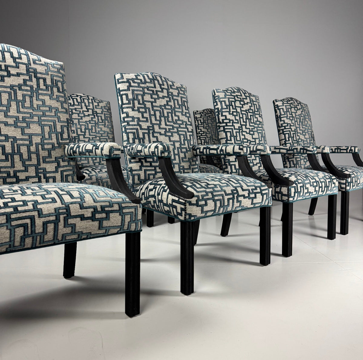 Set of Eight Classic Dining Chairs, Late 20th Century, photo 35