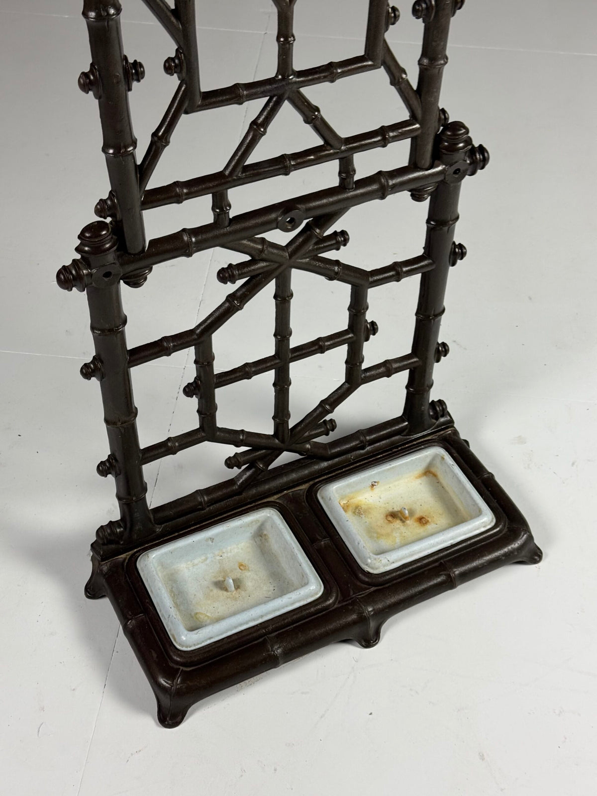French Faux Bamboo Cast Iron Hall Stand, c. 1890, photo 7