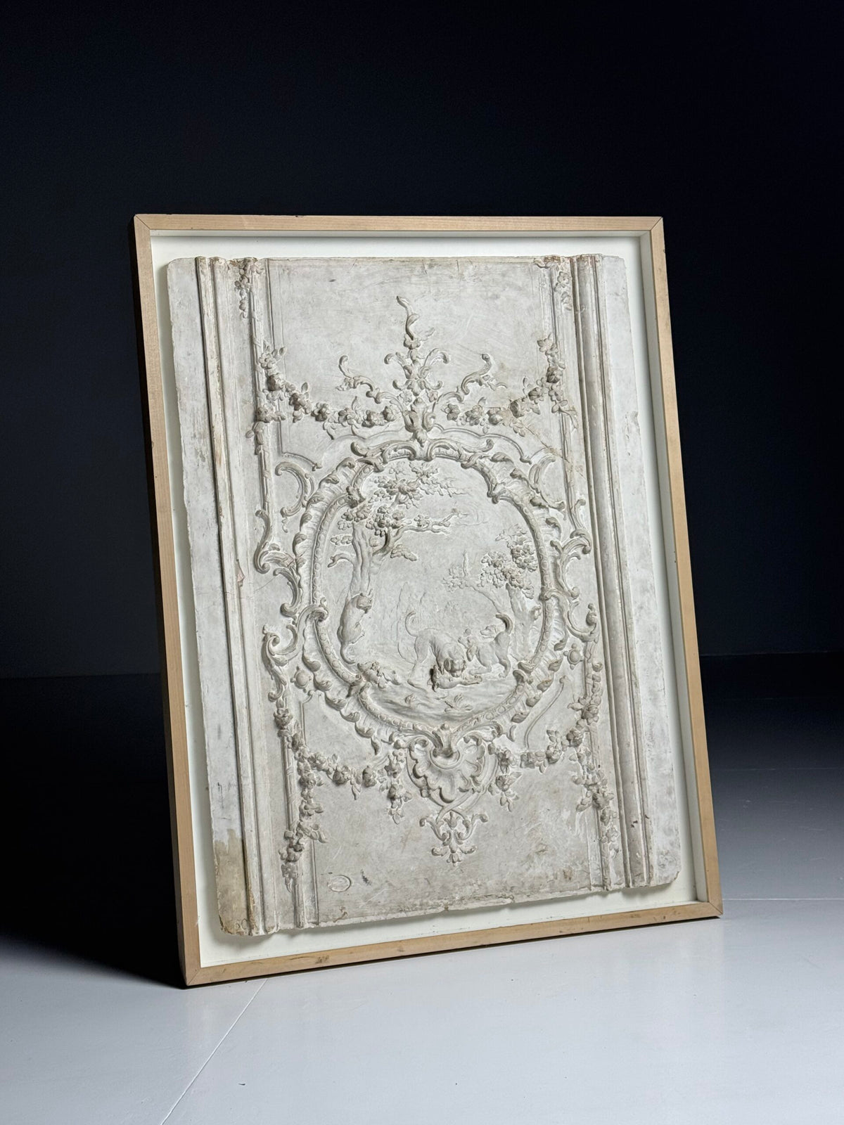 Framed Plaster Ceiling Fragment with Hunting Scene, photo 7