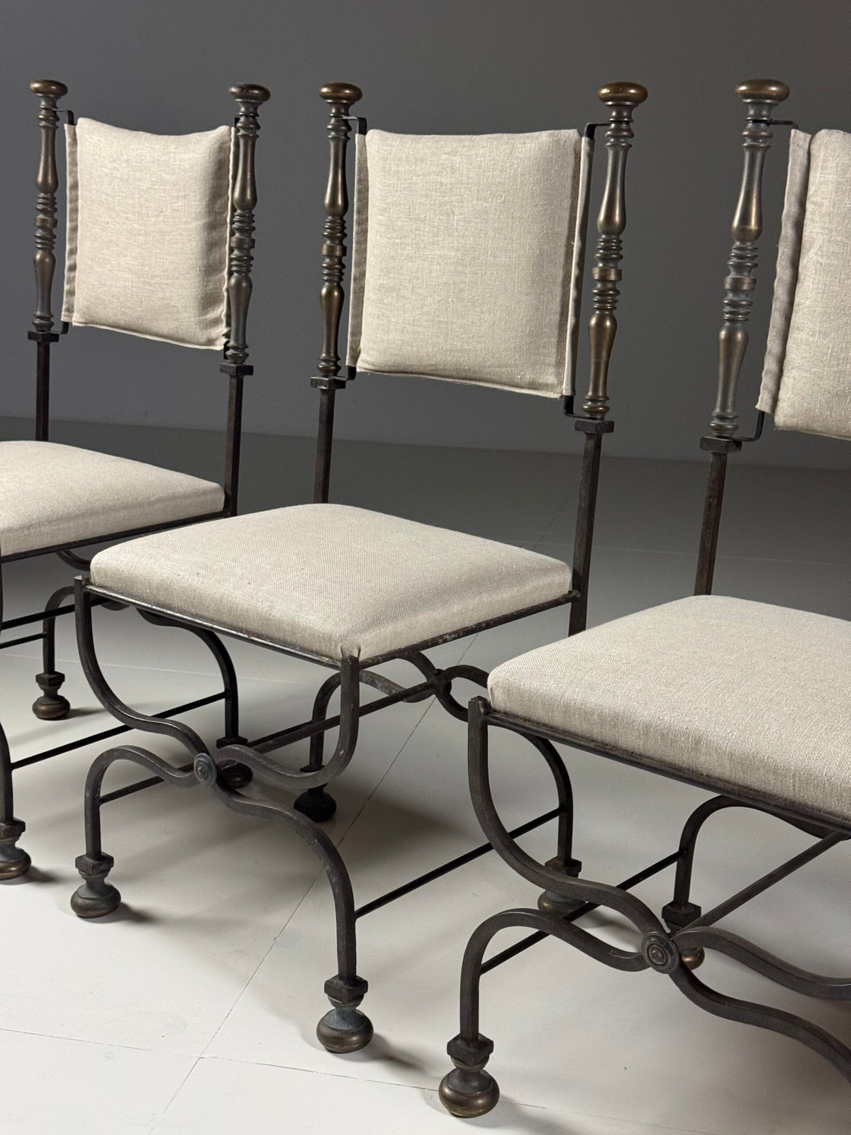 Set of Four Italian Savonarola Chairs, c. 1900, photo 26