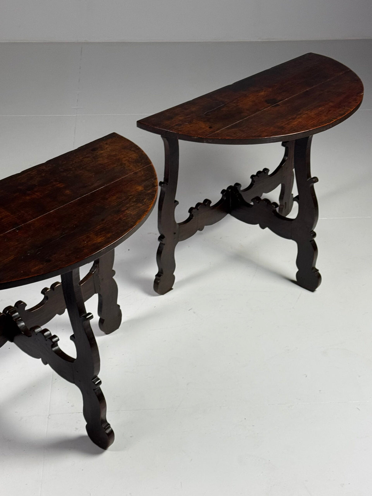Pair of Italian Demi Lune Console Tables, 18th Century, photo 9