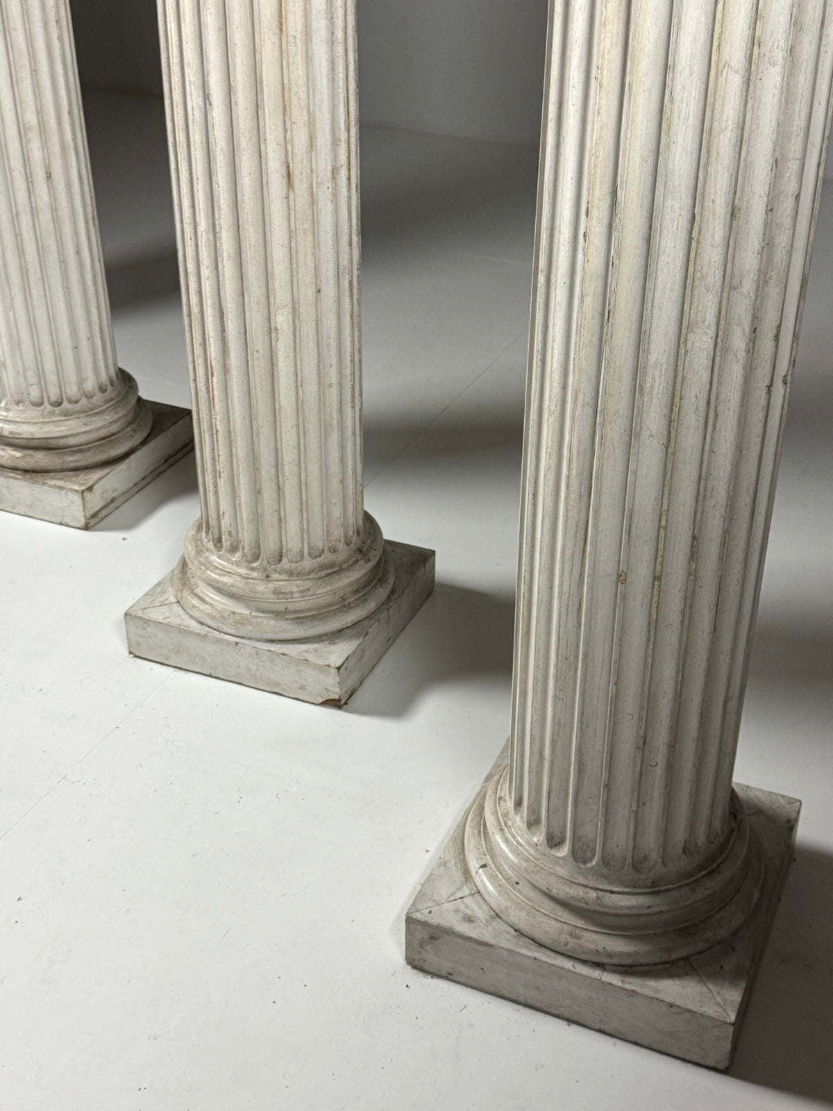 Set of Four Neoclassical White Painted Wooden Columns, 272 cm, photo 16