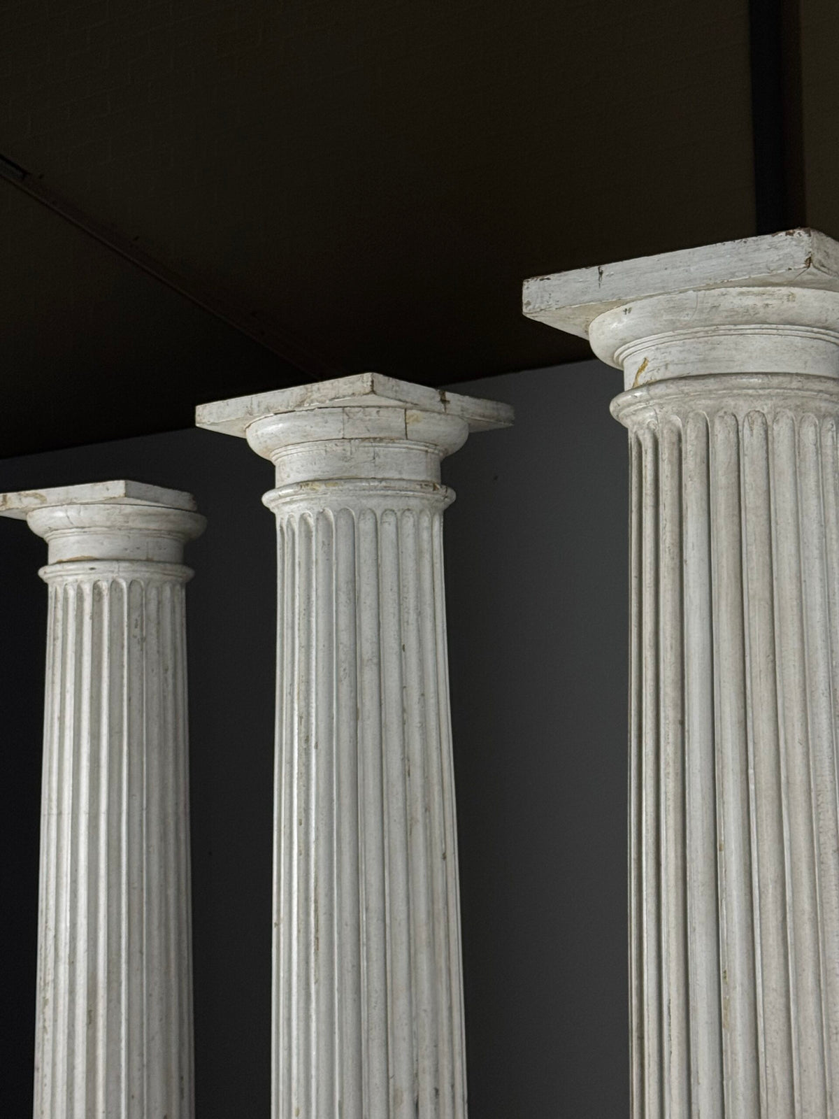 Set of Four Neoclassical White Painted Wooden Columns, 272 cm, photo 12