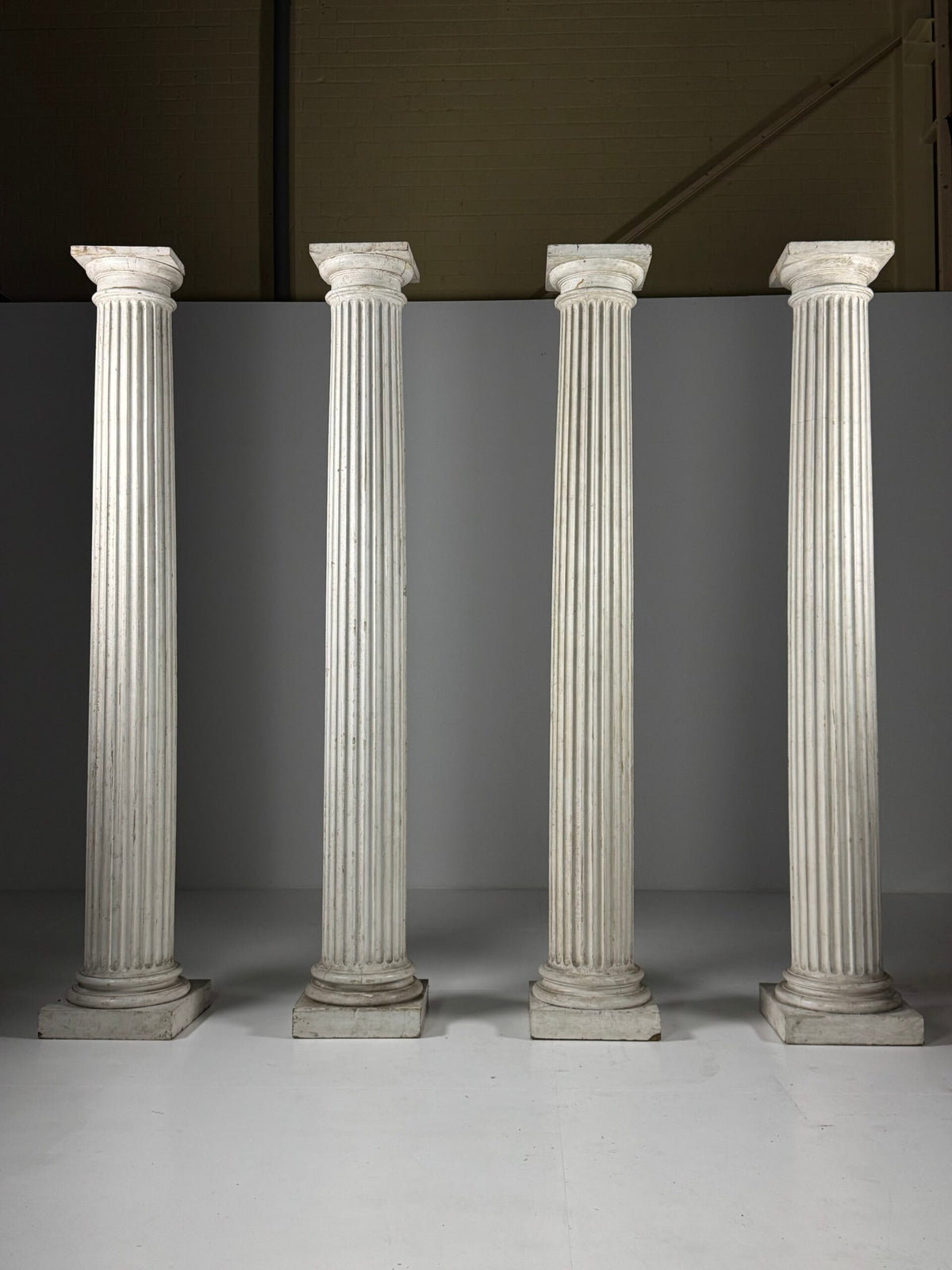 Set of Four Neoclassical White Painted Wooden Columns, 272 cm, photo 9