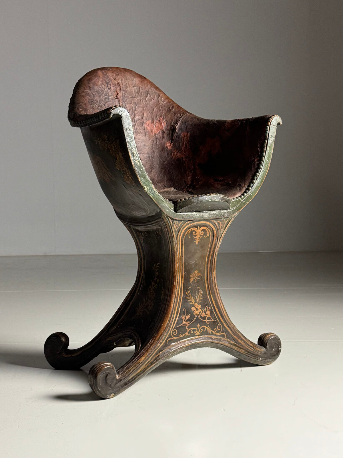 Venetian Gondola Chair with Original Polychrome, 18th Century, photo 27