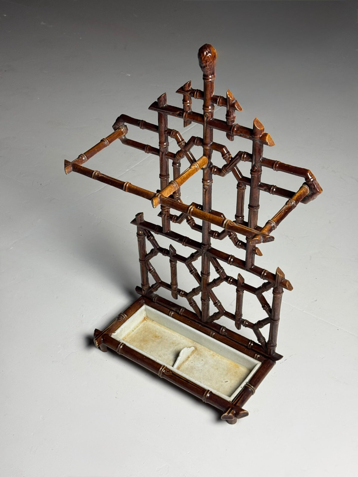 Cast Iron Faux Bamboo Umbrella Stand, c. 1900, photo 4