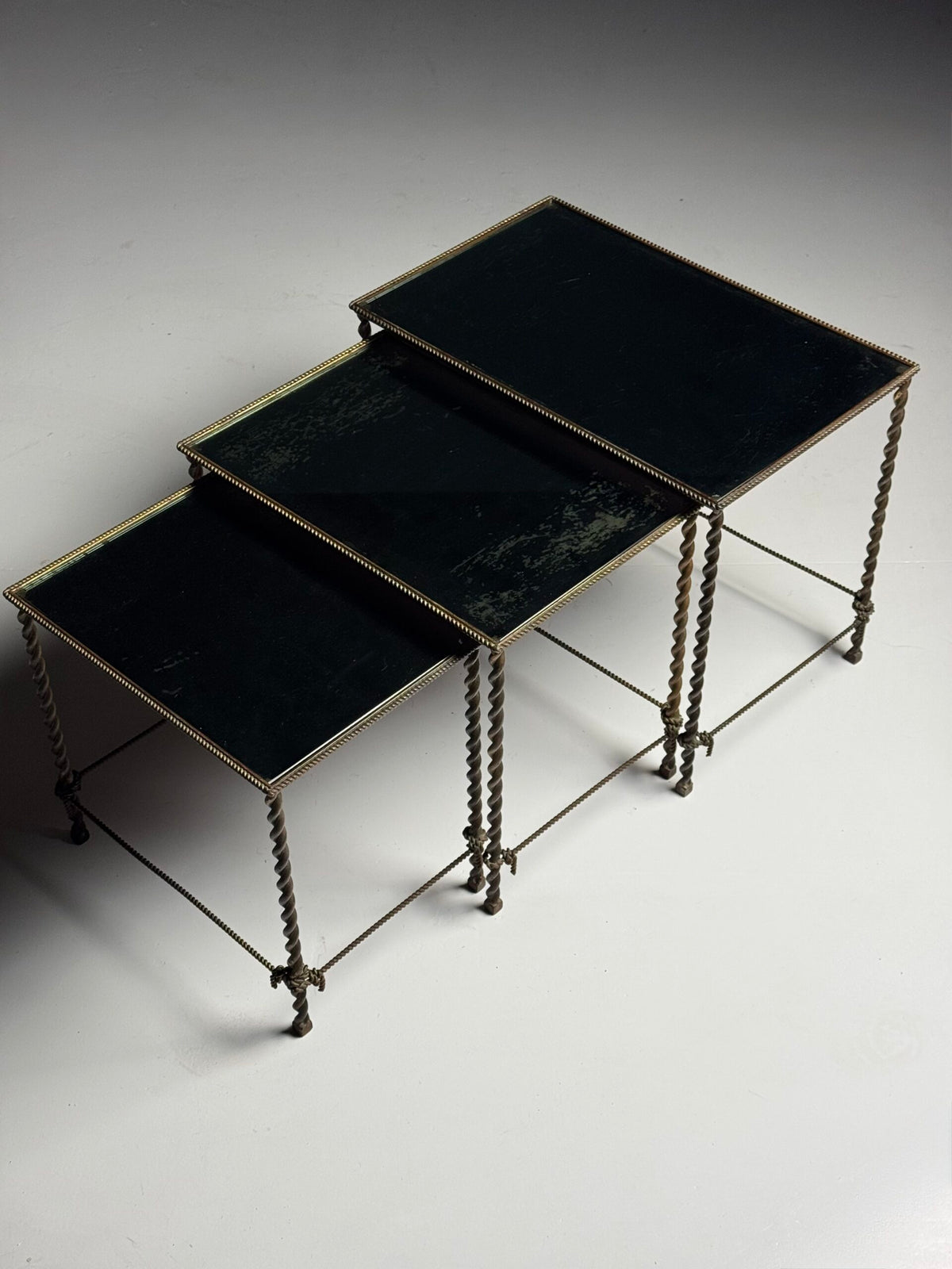 Set of Three Vintage Rope Nesting Tables, France, photo 13