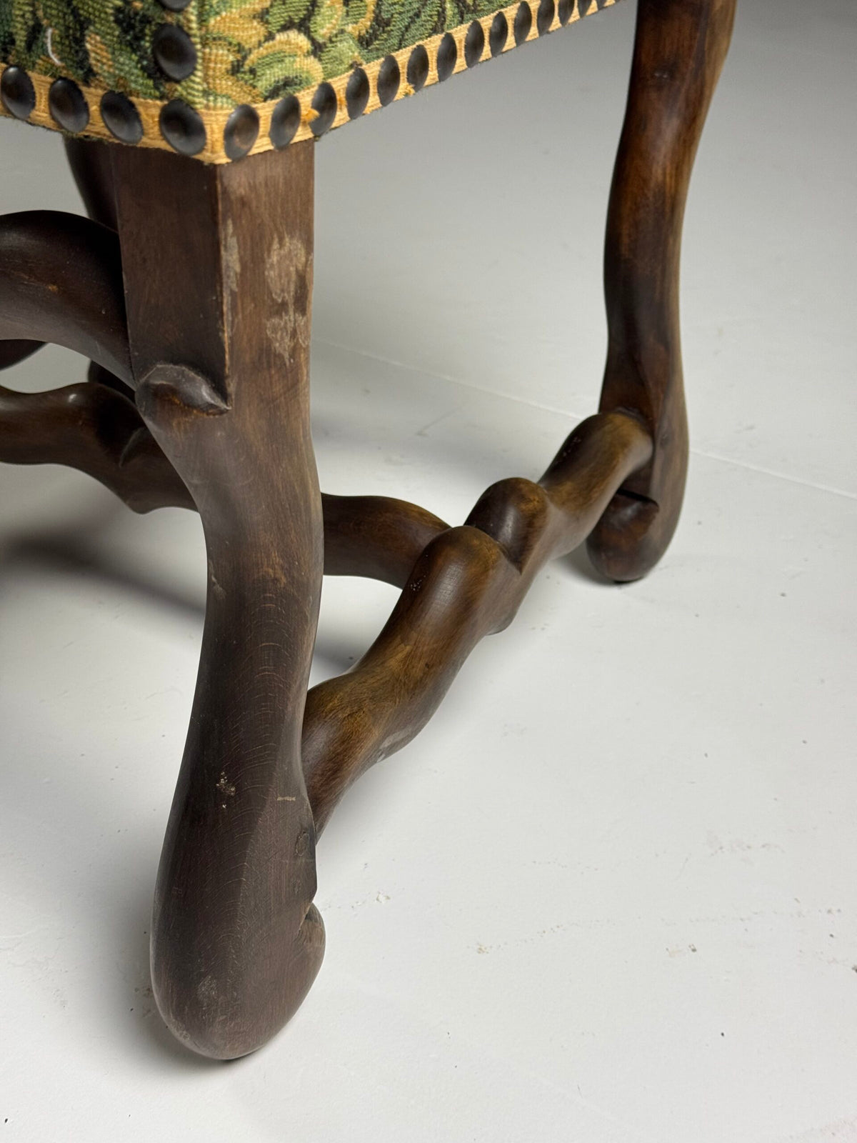 Set of Six Os de Mouton Dining Chairs, Aubusson Style Fabric, photo 18