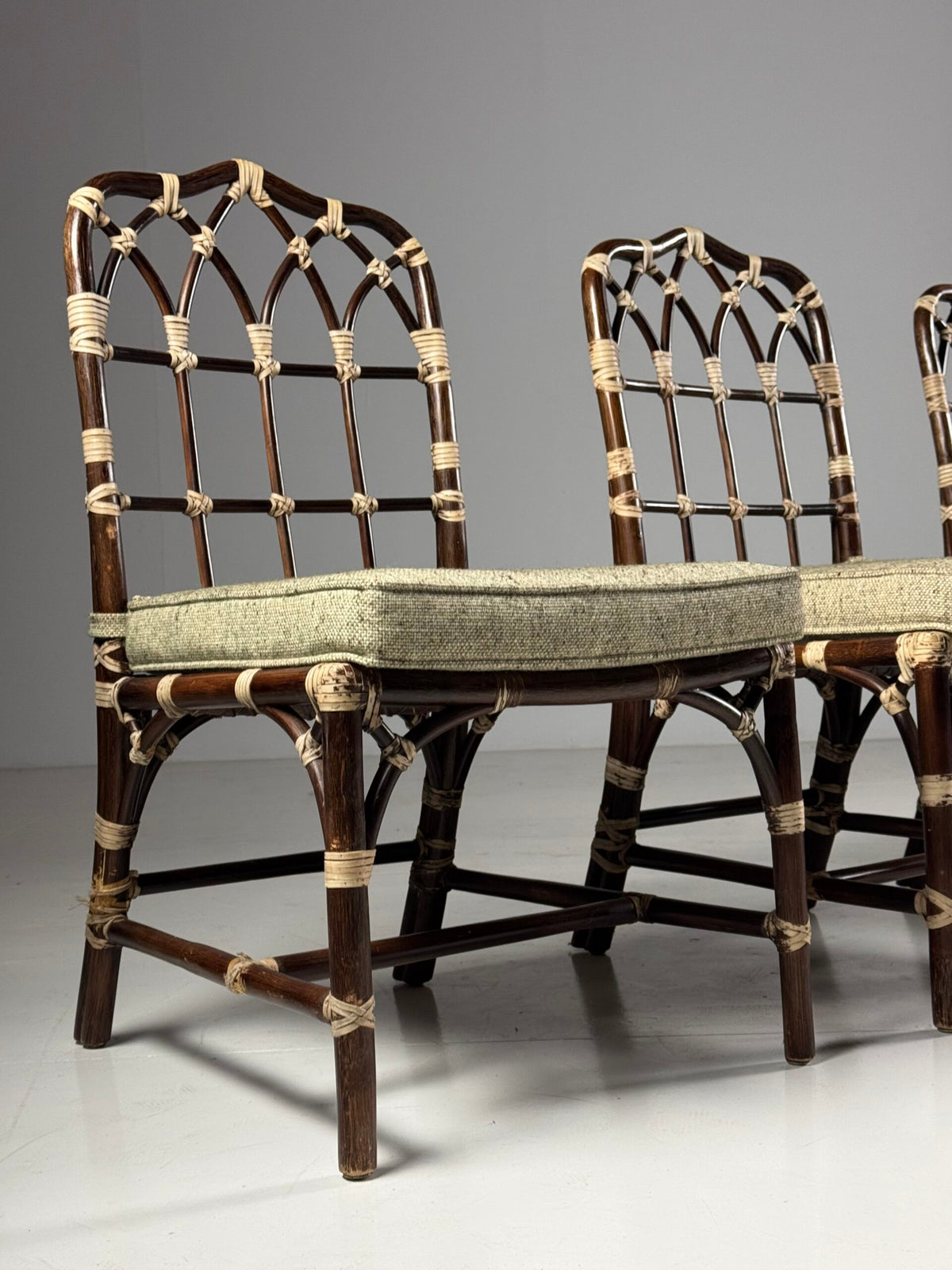 Set of Four Vintage Bentwood Dining Chairs with Bamboo Look, photo 3