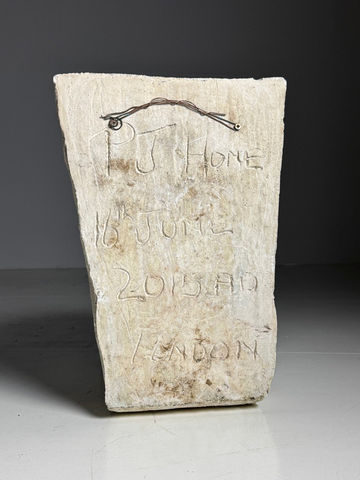Weathered Composite Stone Head of Asclepius, Signed Peter Hone, photo 2