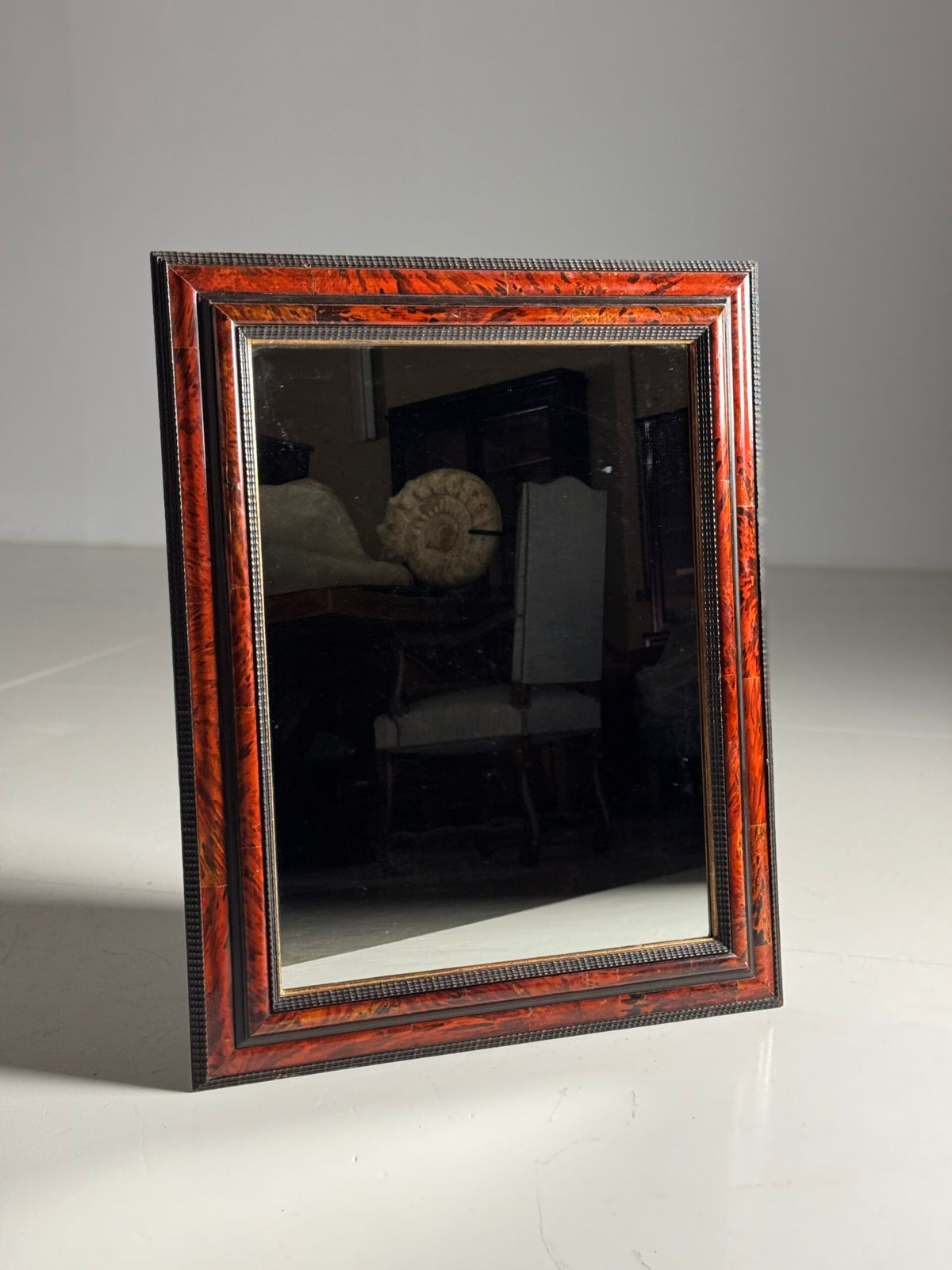 Tortoiseshell Ripple Frame Mirror, Dutch or Flemish, Mid 20th Century, photo 13