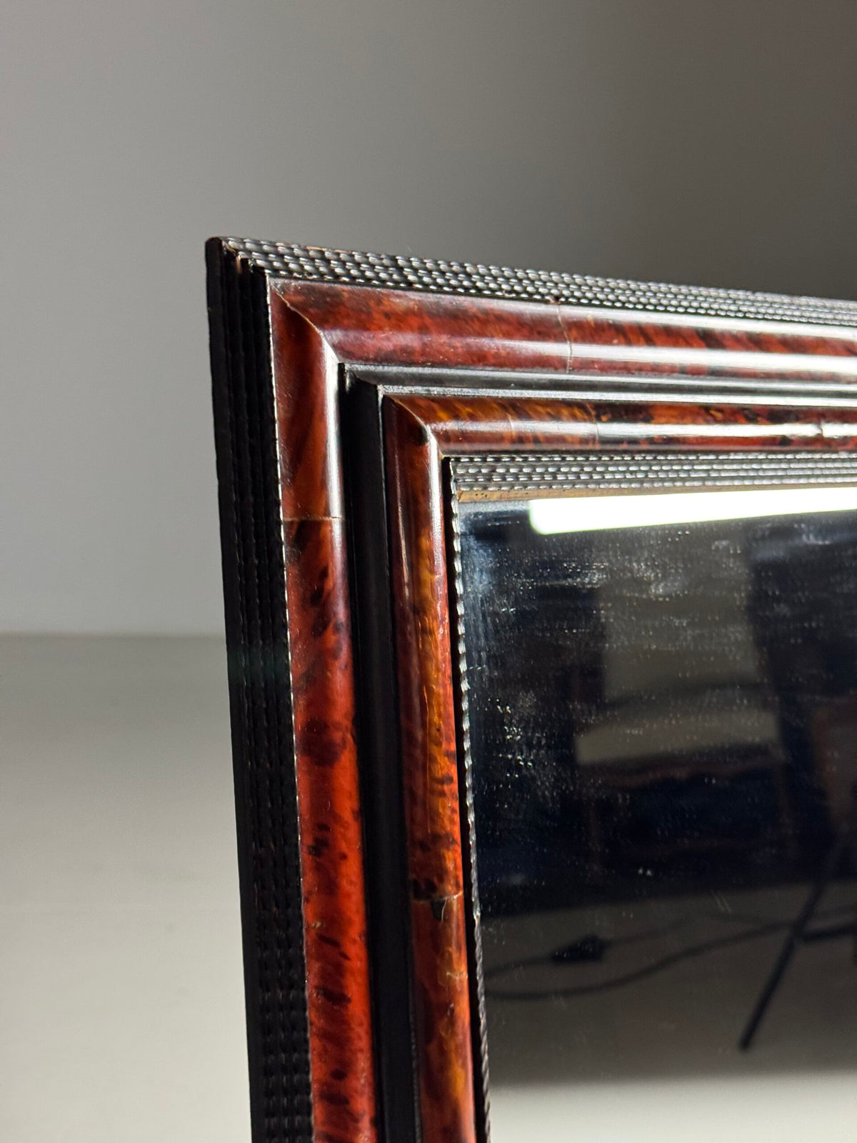 Tortoiseshell Ripple Frame Mirror, Dutch or Flemish, Mid 20th Century, photo 6