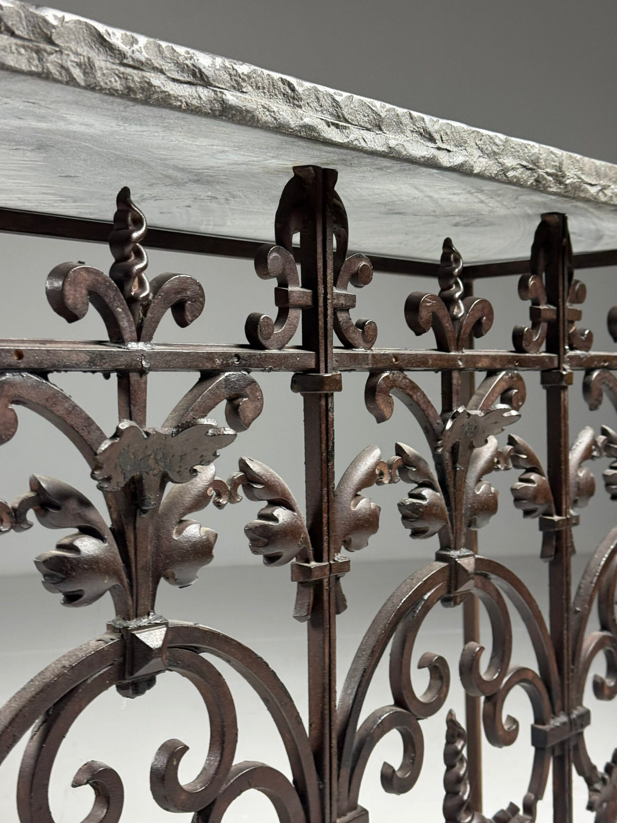 Belgian Cast Iron Console Table with Bluestone Top, photo 2