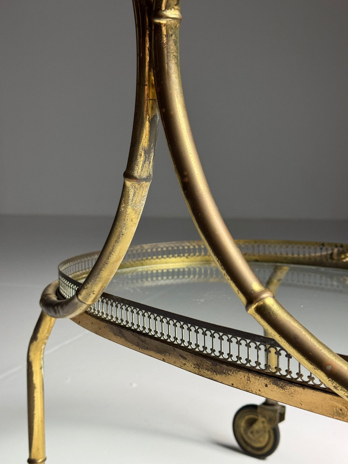 French Faux Bamboo Bar Cart, Mid 20th Century, photo 7