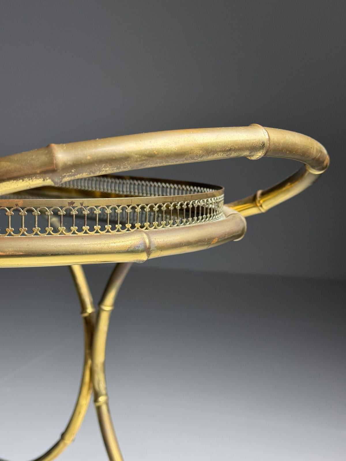 French Faux Bamboo Bar Cart, Mid 20th Century, photo 10