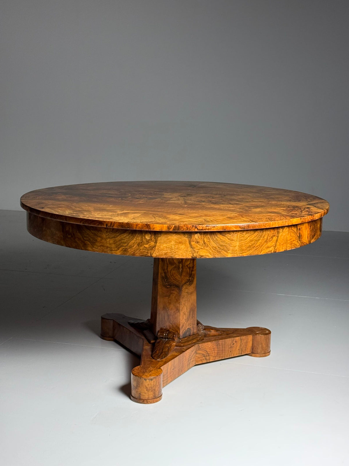 Biedermeier Walnut Center Table, Early 19th Century, photo 21