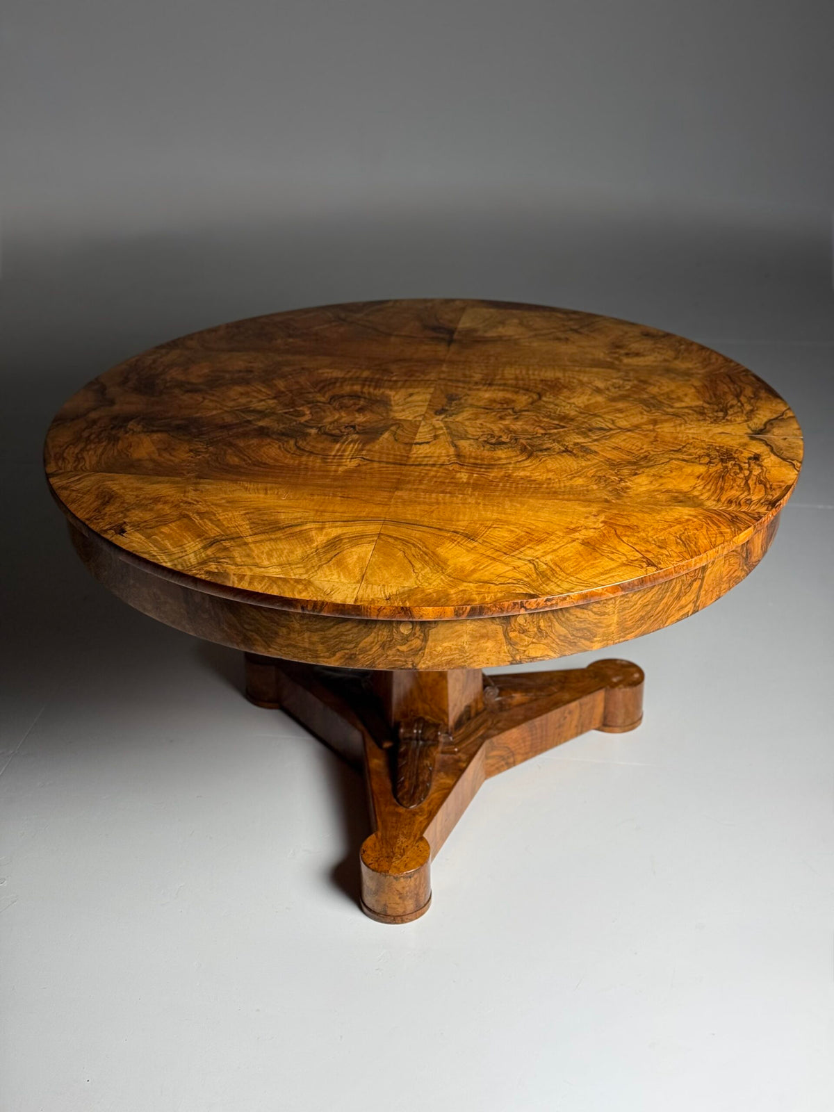 Biedermeier Walnut Center Table, Early 19th Century, photo 19