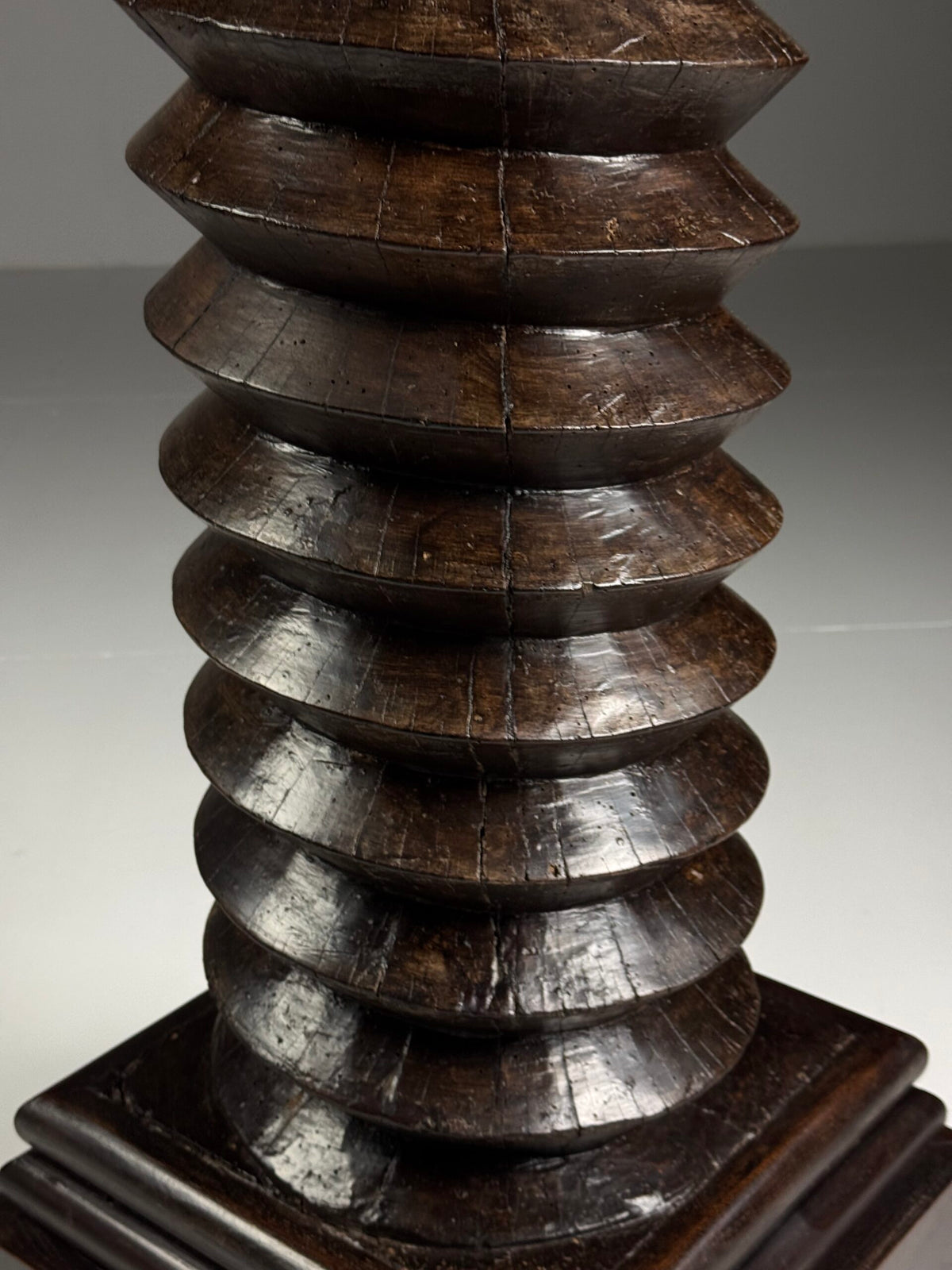Heavy French Turned Column or Wine Press Screw, c. 1900, photo 8