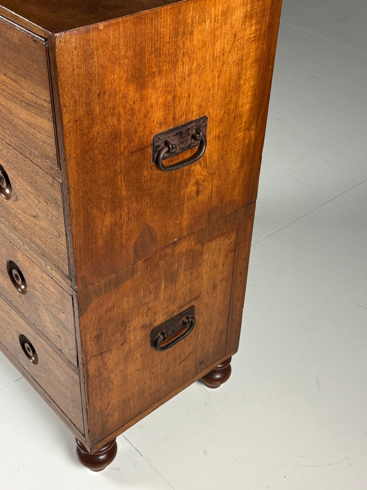 Anglo-Indian Teak Campaign Chest of Drawers, 19th Century, photo 26