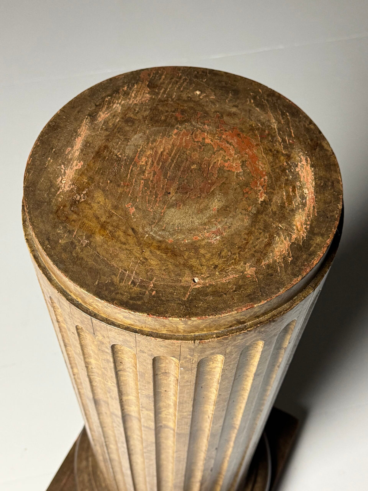 French Faux Marbre Painted Pine Column, 19th Century, photo 11