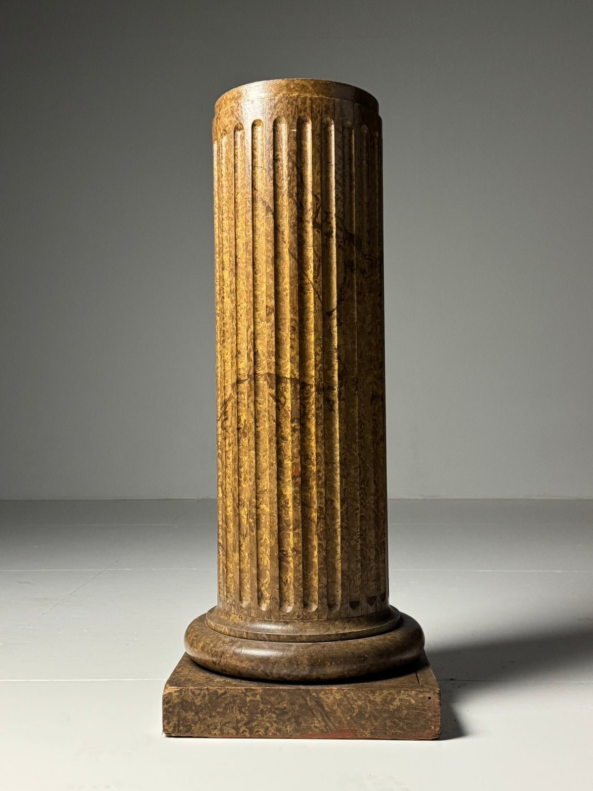French Faux Marbre Painted Pine Column, 19th Century, photo 12