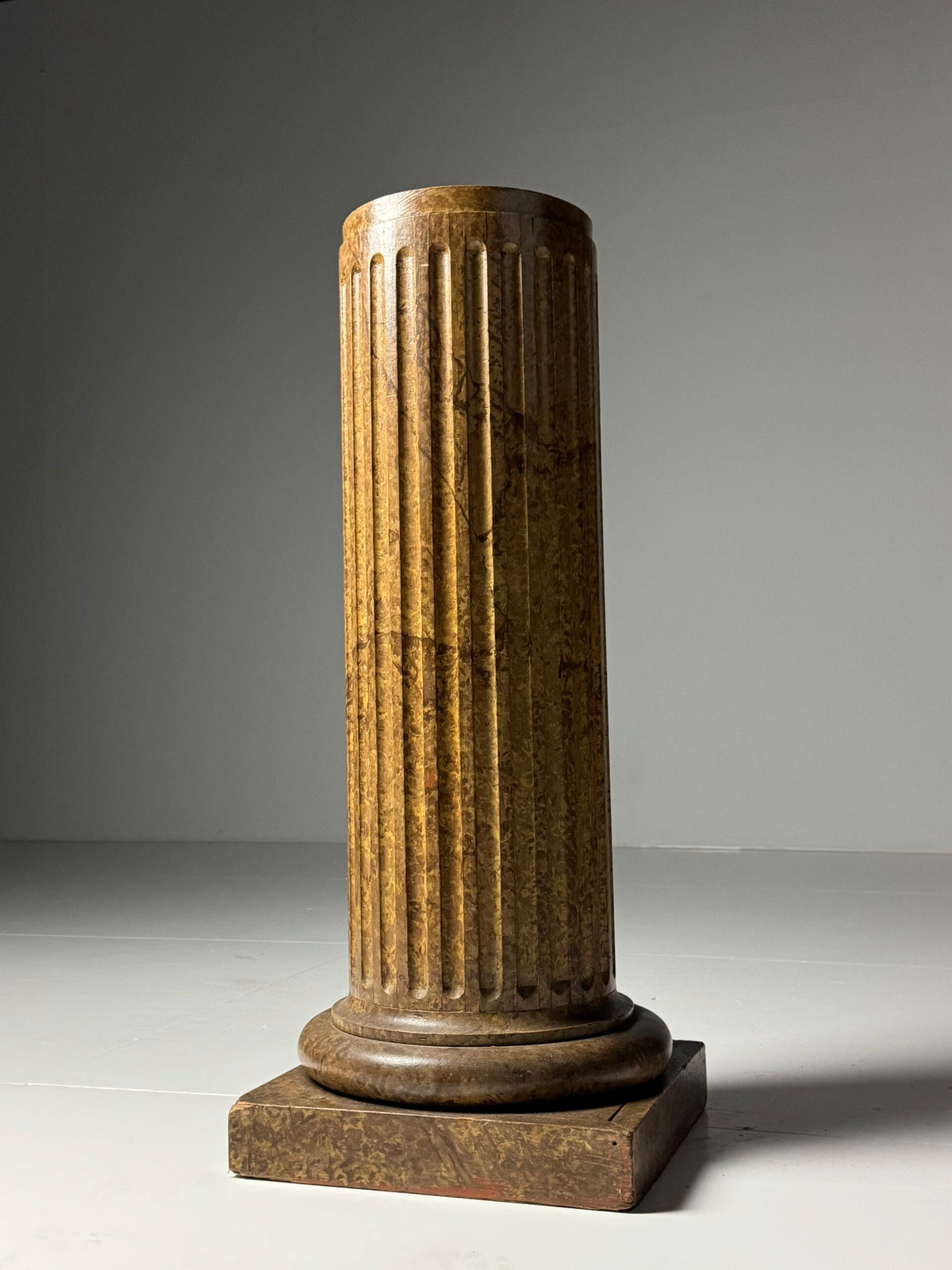 French Faux Marbre Painted Pine Column, 19th Century, photo 13