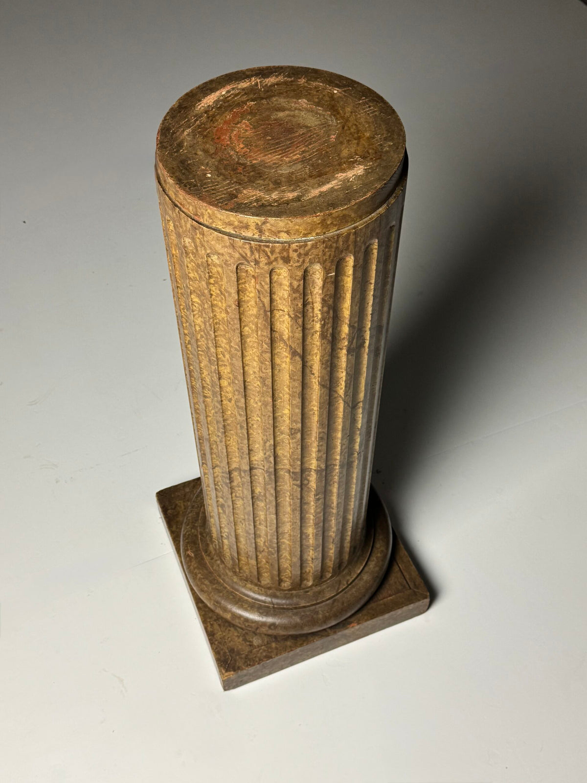 French Faux Marbre Painted Pine Column, 19th Century, photo 17
