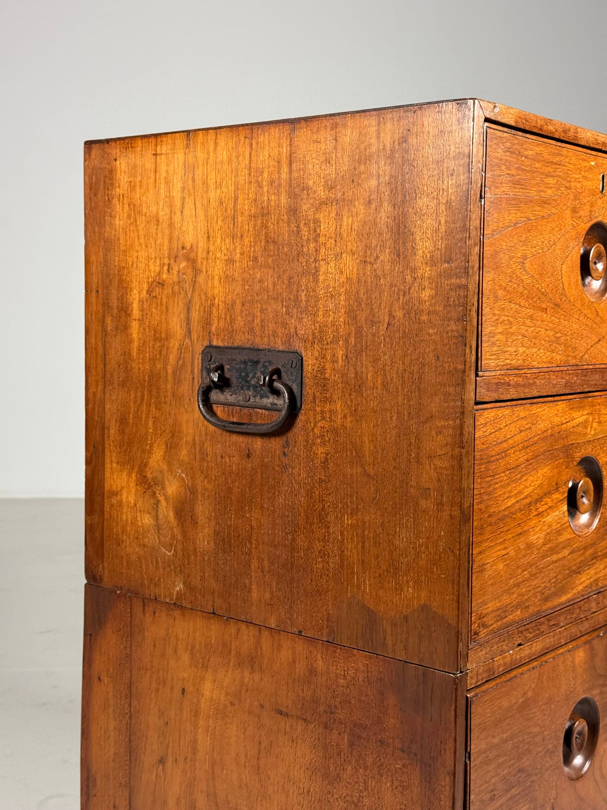 Anglo-Indian Teak Campaign Chest of Drawers, 19th Century, photo 11
