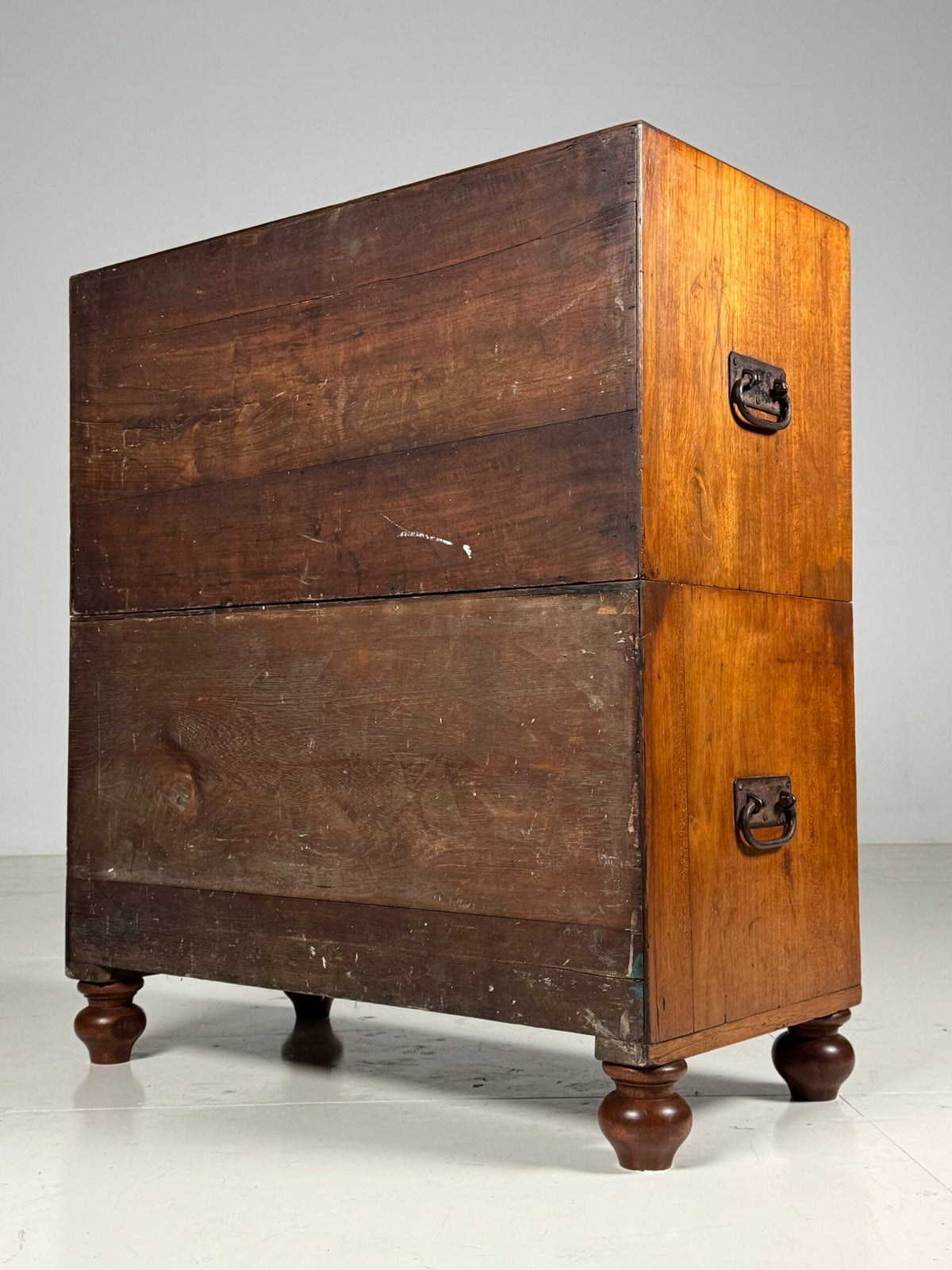 Anglo-Indian Teak Campaign Chest of Drawers, 19th Century, photo 4