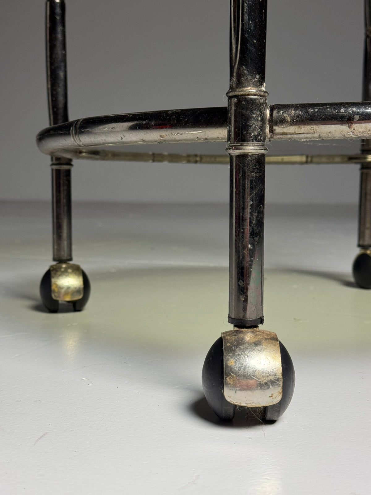 Faux Bamboo Chrome Trolley with Green Tinted Glass, 1970s to 1980s, photo 6