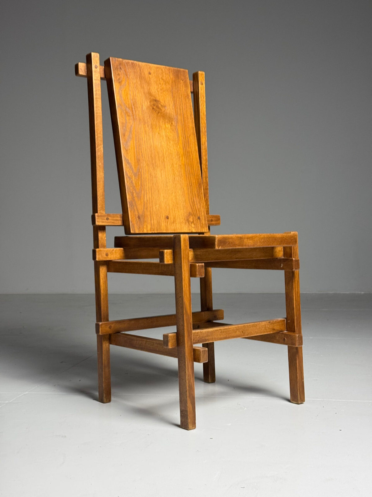 Set of Four Gerrit Rietveld Style Oak Dining Chairs, 1970s, photo 28
