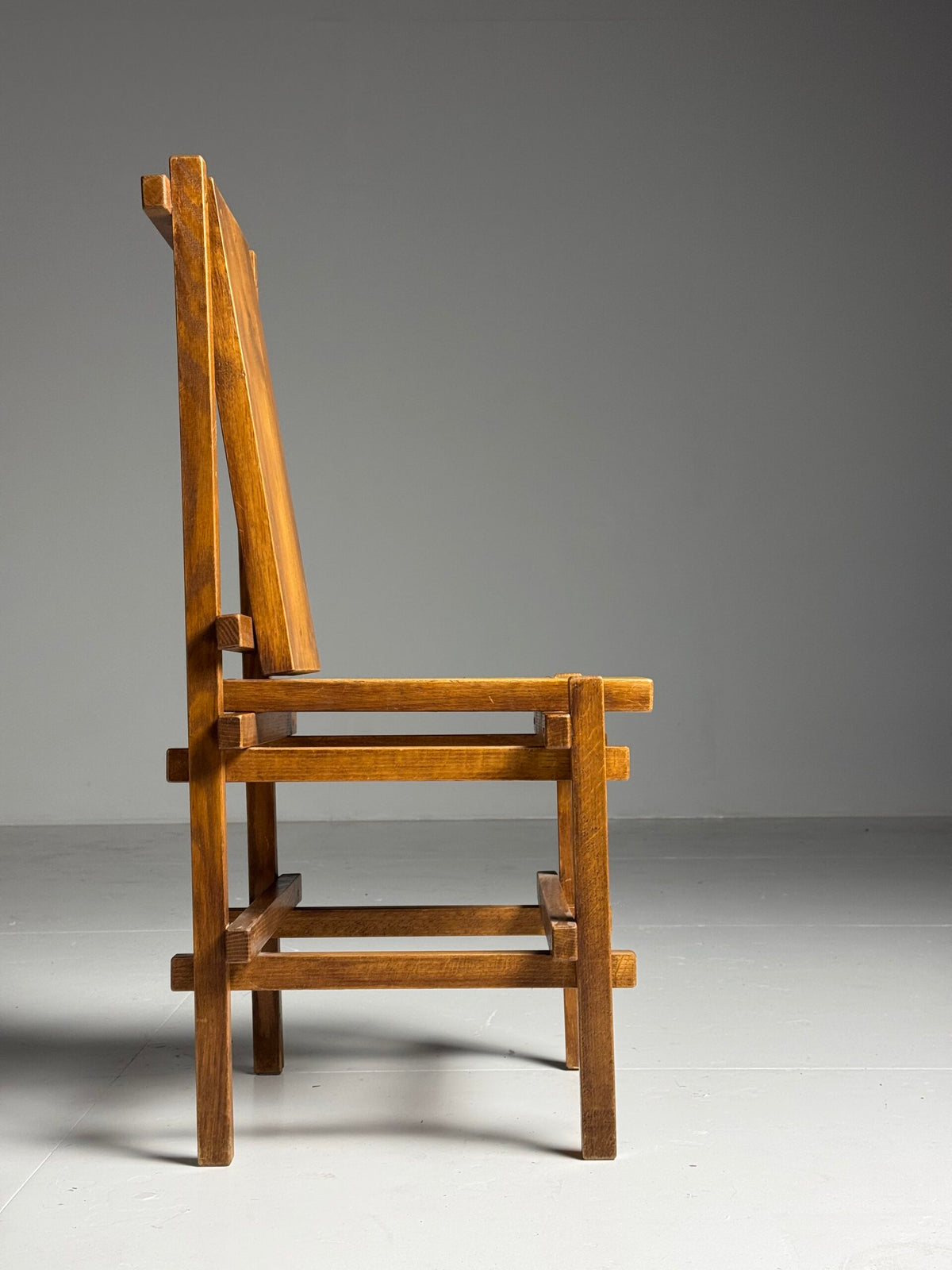 Set of Four Gerrit Rietveld Style Oak Dining Chairs, 1970s, photo 25